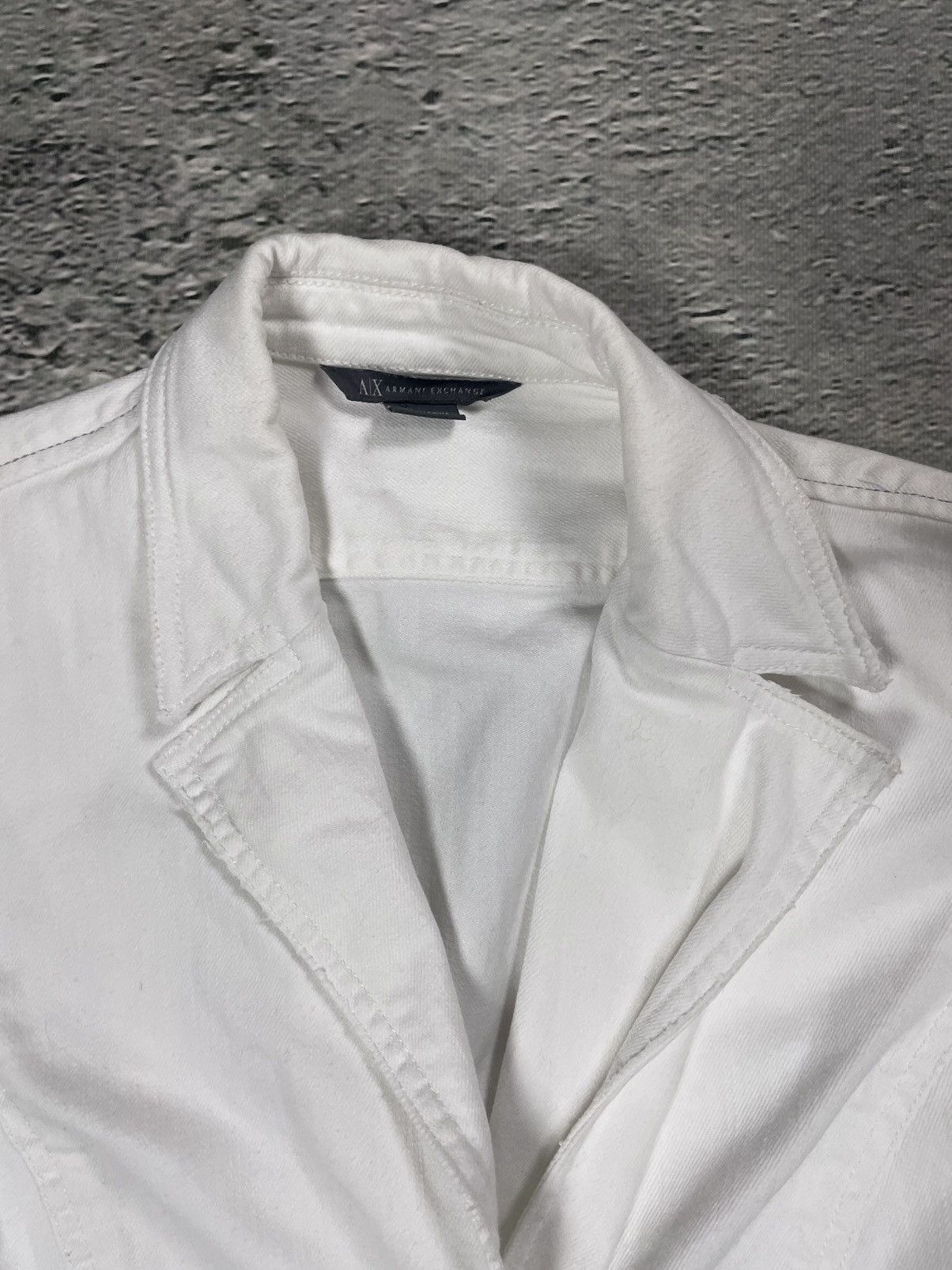 Armani Armani Exchange denim jacket avant garde white Y2K Size M / US 6-8 / IT 42-44 - 2 Thumbnail