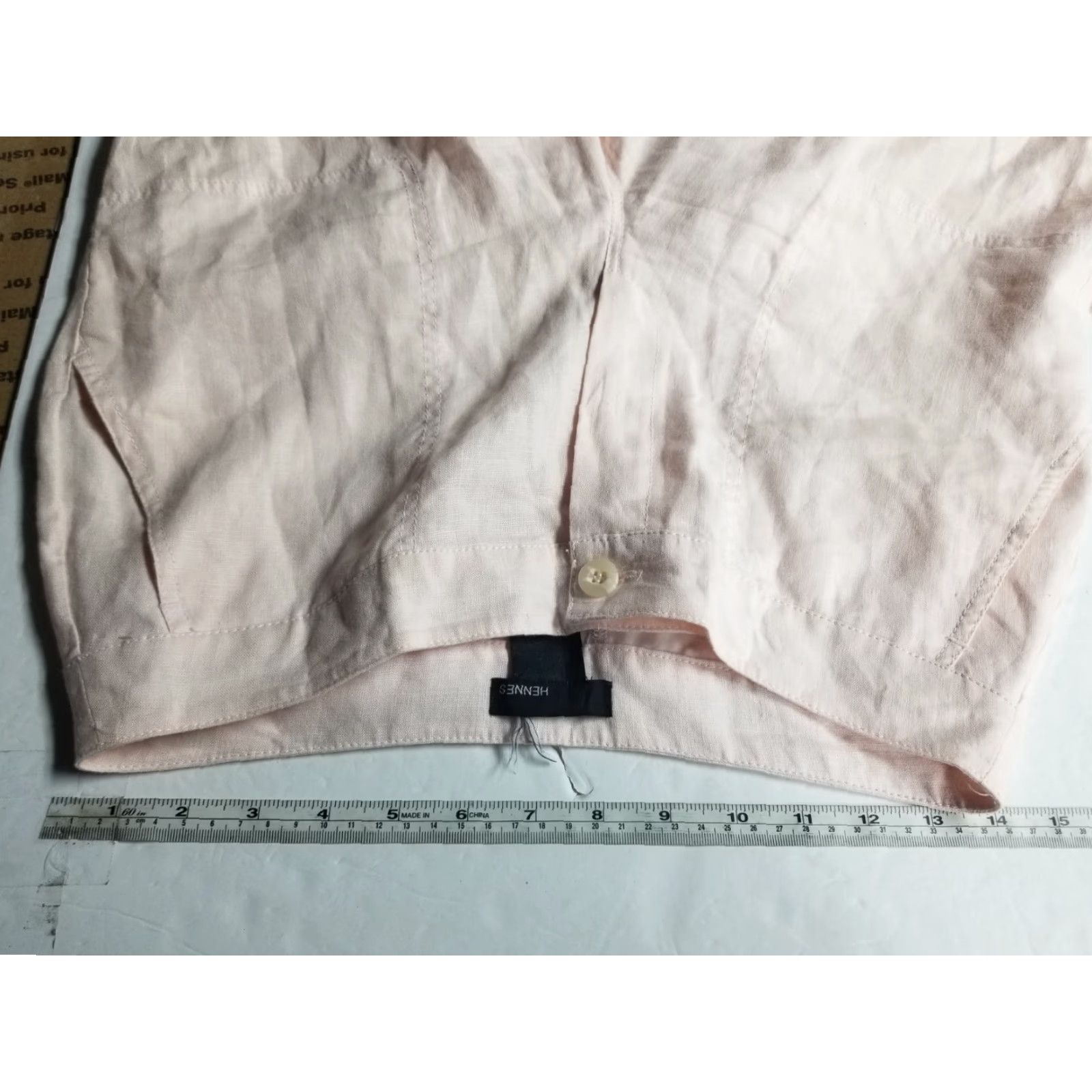 Vintage Hennes Dress Pants Women's 100 % Linen Peach Size 8 Bootcut Inseam 32 in" Size 30" / US 8 / IT 44 - 3 Thumbnail