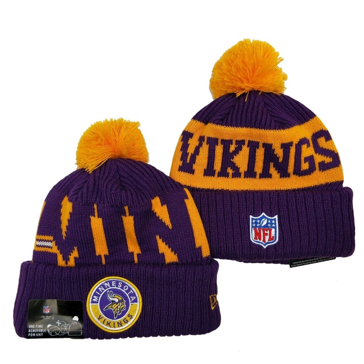 Other NWT Minnesota Vikings Sports Knit Pom Beanie Fleece Lined Size ONE SIZE - 1 Thumbnail