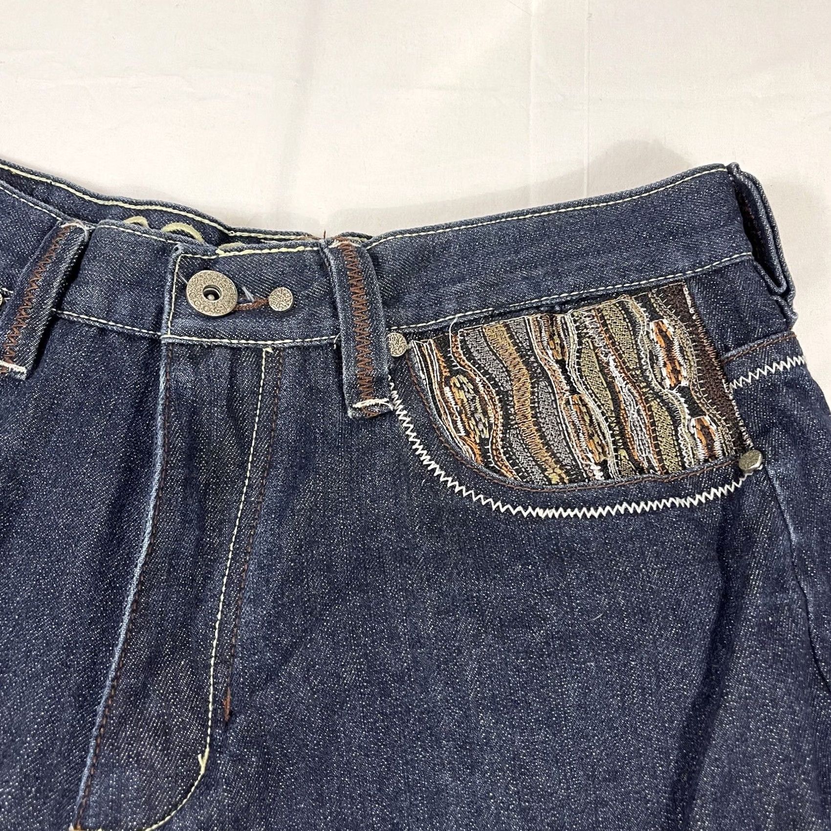 Coogi COOGI Jeans Shirt 38x34 Men 5-Pocket Knit Flap Pocket Embroidered Logo 90s Hip Hop Blue Cotton Baggy Relaxed Vintage No Size US M / EU 48-50 / 2 - 7 Thumbnail