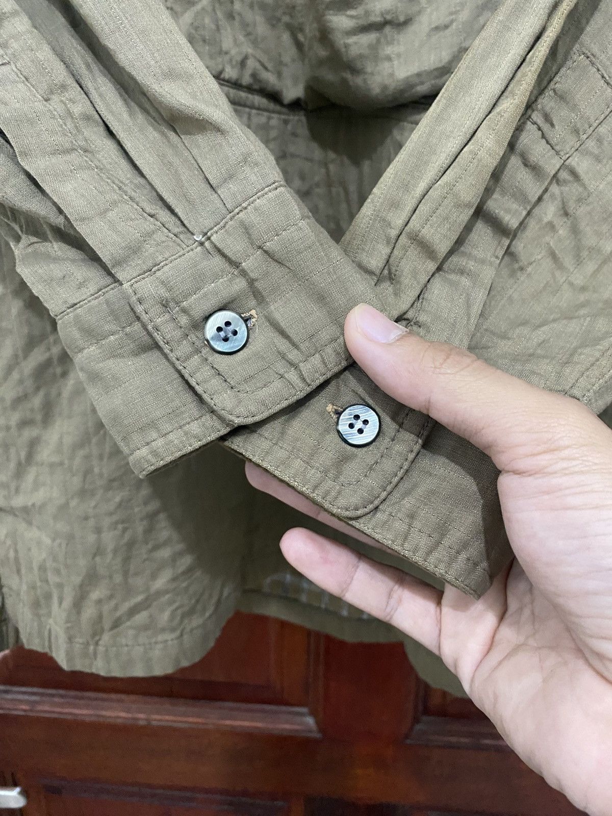 Issey Miyake Archive 80s Mandarin Collar Wrinkles Unstructure Shirt Size US S / EU 44-46 / 1 - 8 Thumbnail