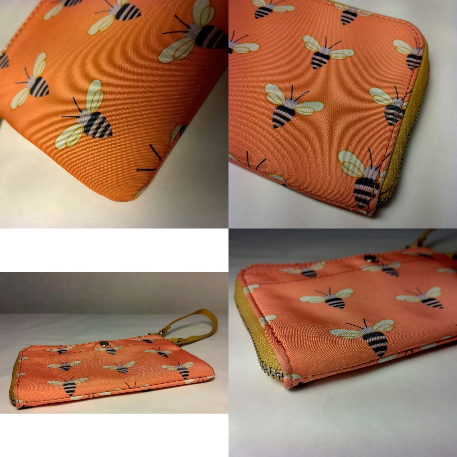 Fossil VINTAGE Fossil Wristlet Wallet Women Pink Bee Print 6.5x4.5 Card Holder Strap Size ONE SIZE - 8 Thumbnail