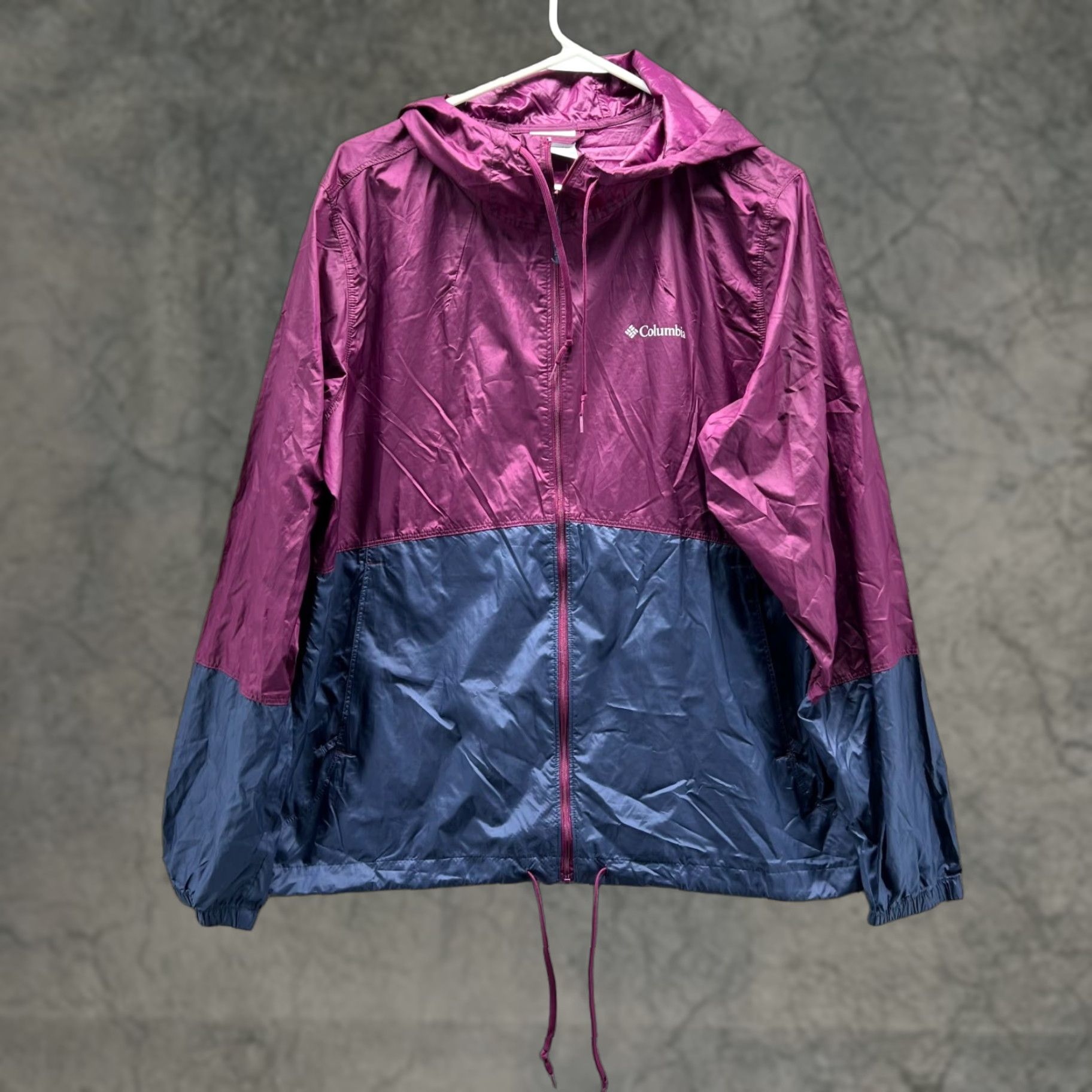 Pinko Columbia Jacket Women Large Purple Windbreaker Full Zip Anorak Hoodie Vtg Size L / US 10 / IT 46 - 1 Thumbnail