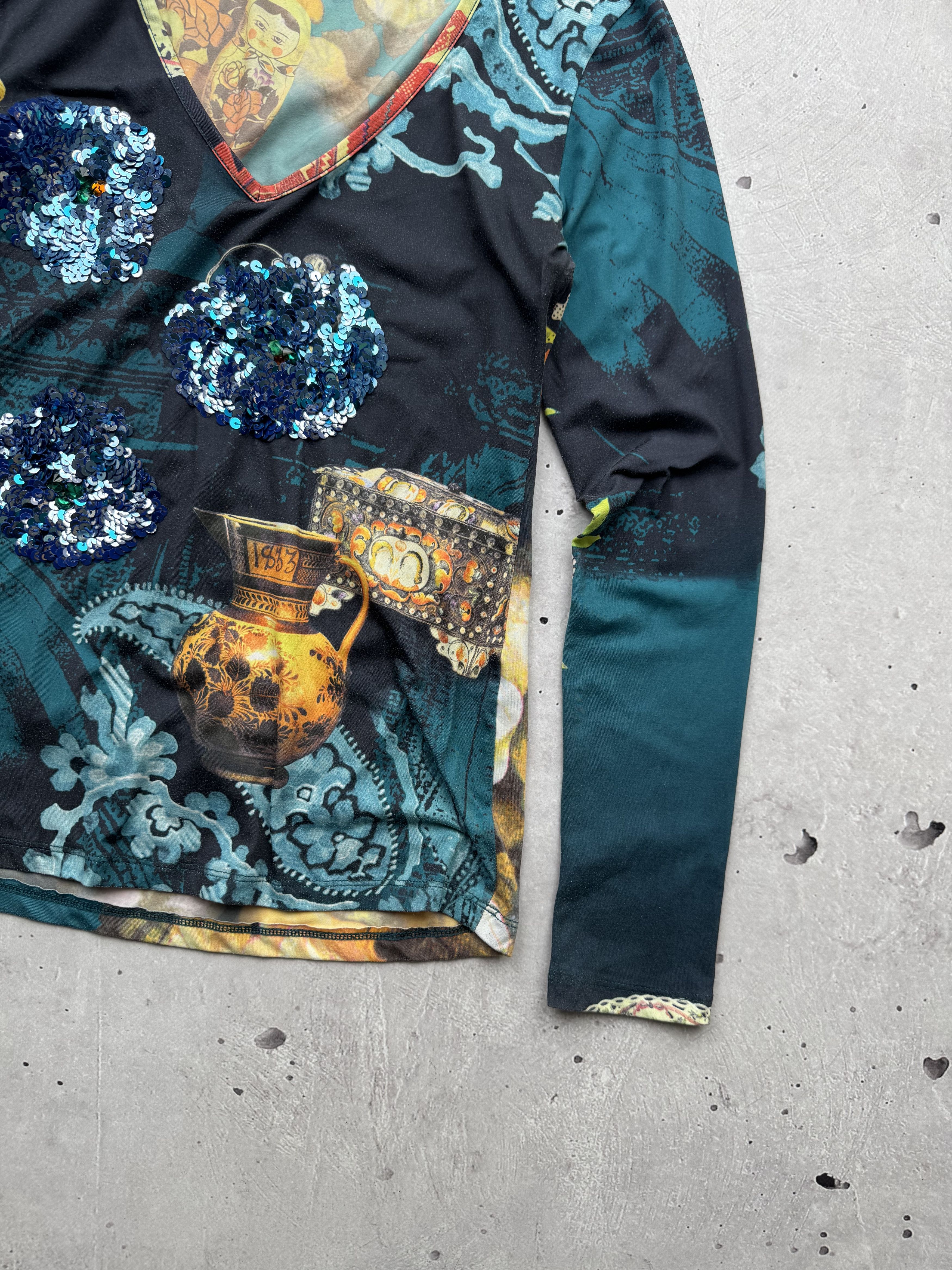 Japanese Brand × Vintage Vintage Full Printed Amazing Long Sleeve Size S / US 4 / IT 40 - 3 Thumbnail