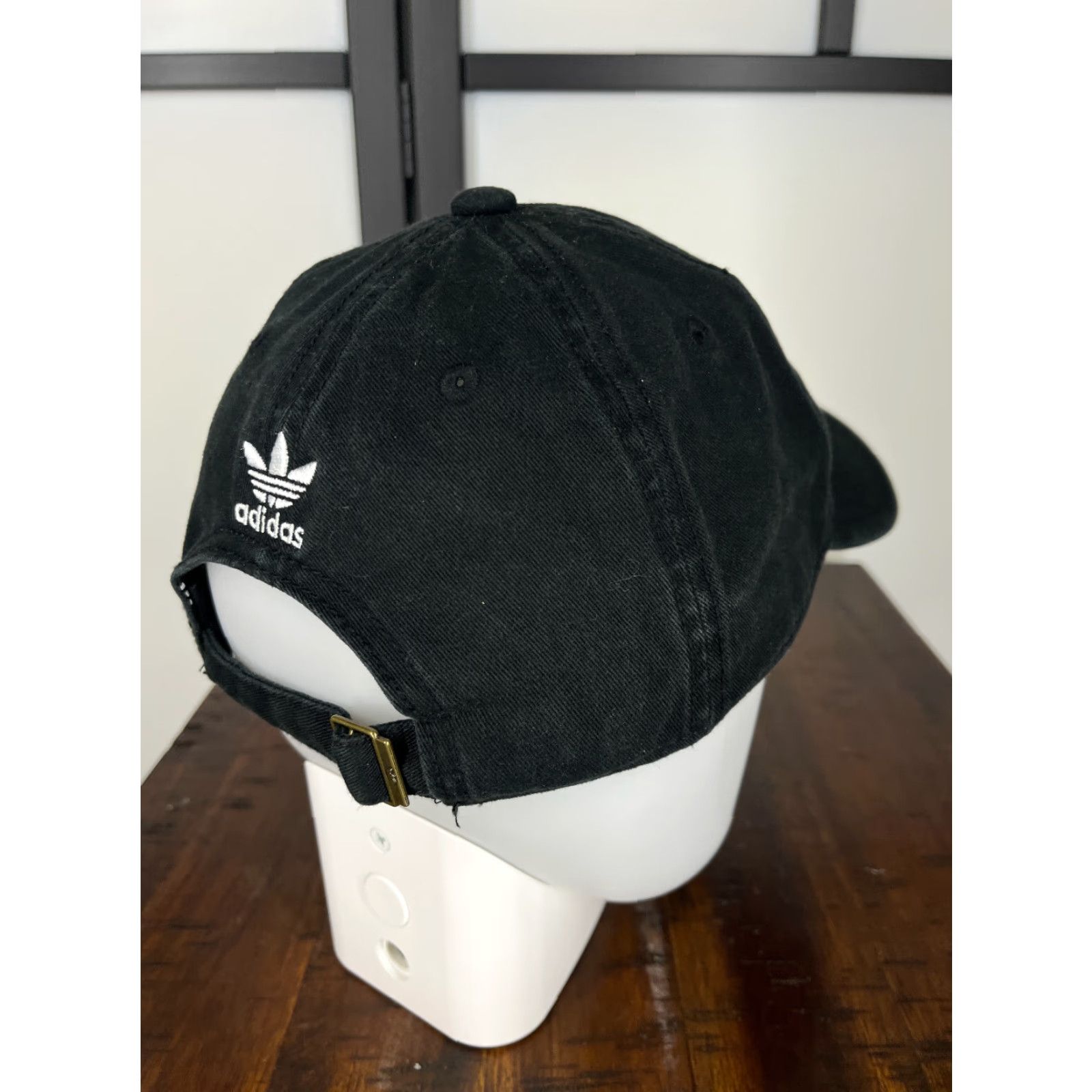Adidas Adidas Hat Cap Adjustable One Size Black Cotton Twill Embroidered Trefoil Baseball Cap Mens Hat Size ONE SIZE - 7 Thumbnail