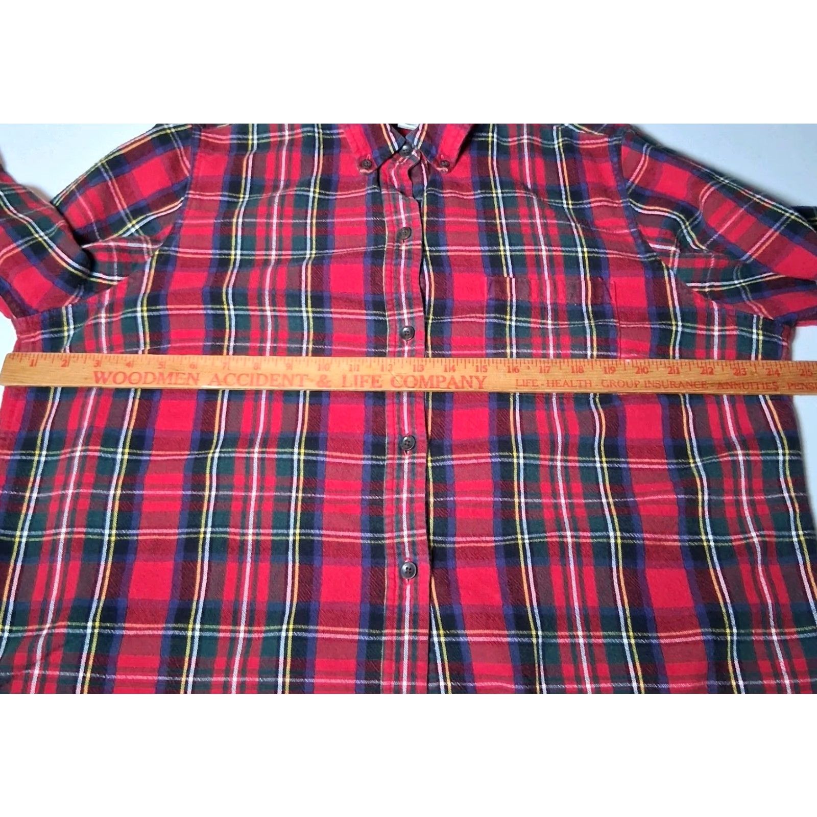 Vintage LL Bean Flannel Shirt Women Plus Size 1X Red Scotch Plaid Royal Stewart Tartan Size XL / US 12-14 / IT 48-50 - 7 Thumbnail