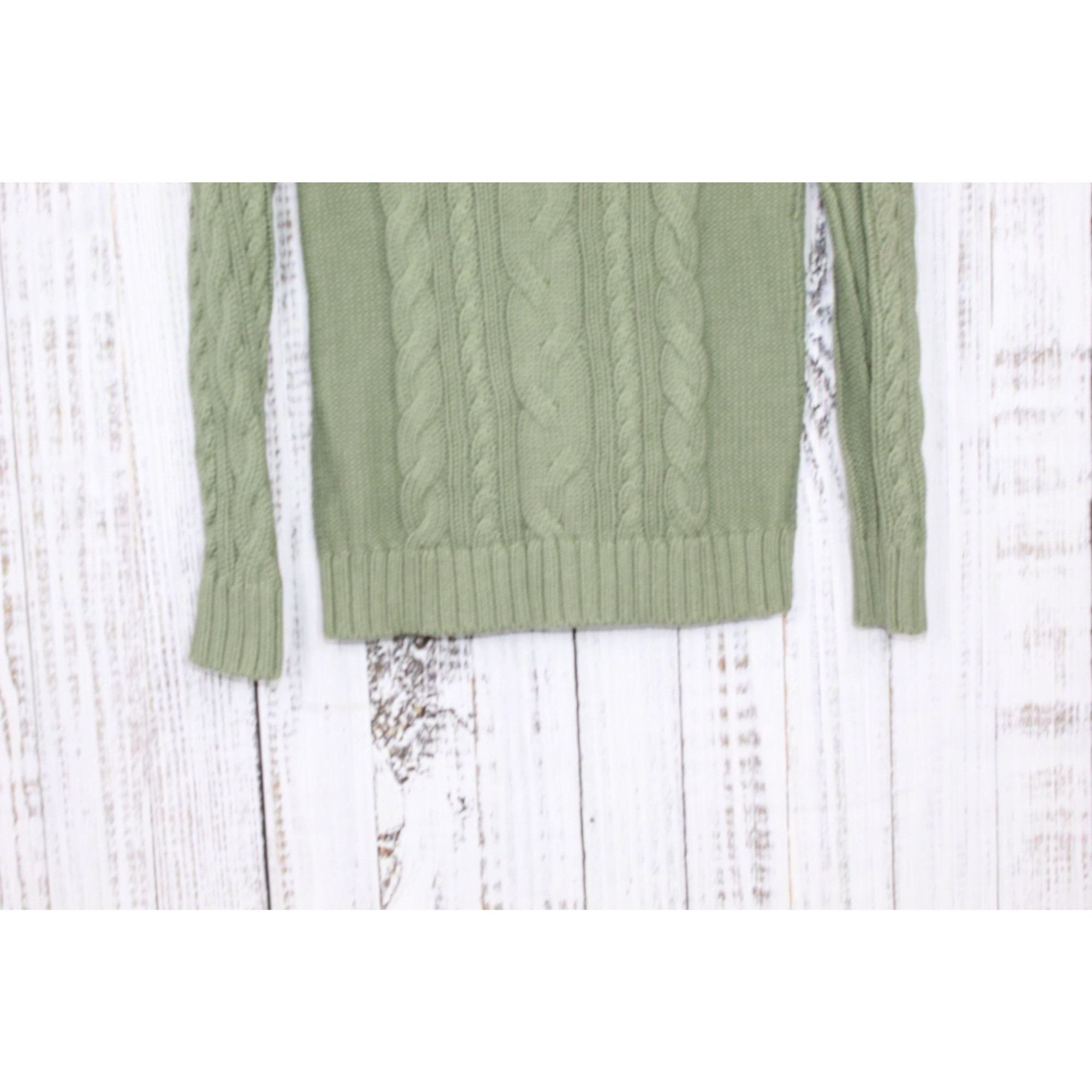 L.L. Bean LL Bean Women's Double L Cable Sweater Crewneck Bay Leaf Size S / US 4 / IT 40 - 3 Thumbnail