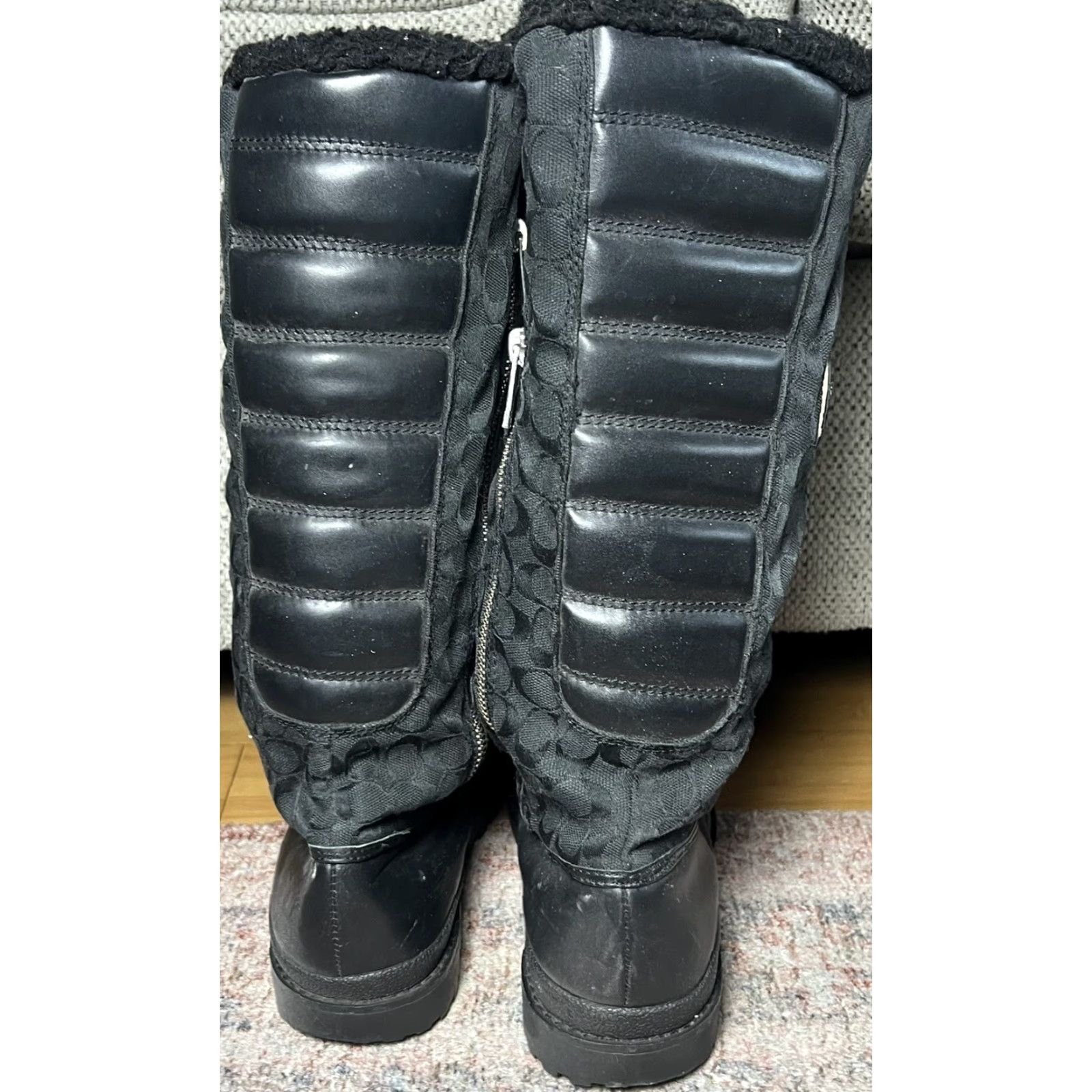 Coach Coach Libby Black Boots Lace Up Zipper Monogram Logo Size 8 B Womens Size US 8 / IT 38 - 6 Thumbnail