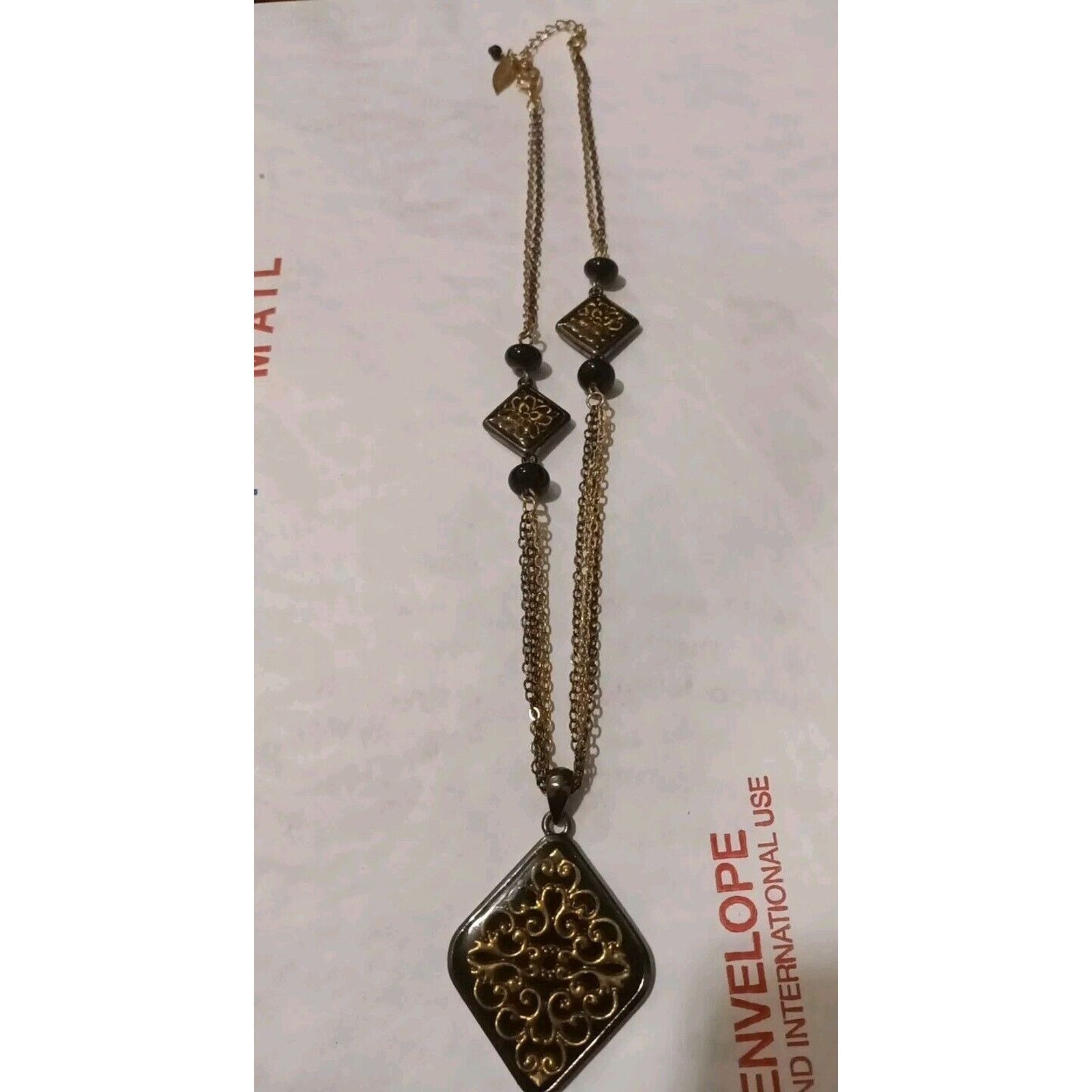 Coldwater Creek COLDWATER CREEK 18" NECKLACE 2" Adjustable Black & GOLD TONE Size ONE SIZE - 1 Thumbnail