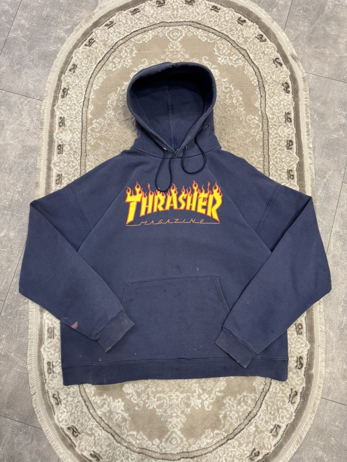 Thrasher Vintage 90s Thrasher Magazine Distressed Hoodie Sweatshirt Size US L / EU 52-54 / 3 - 1 Thumbnail
