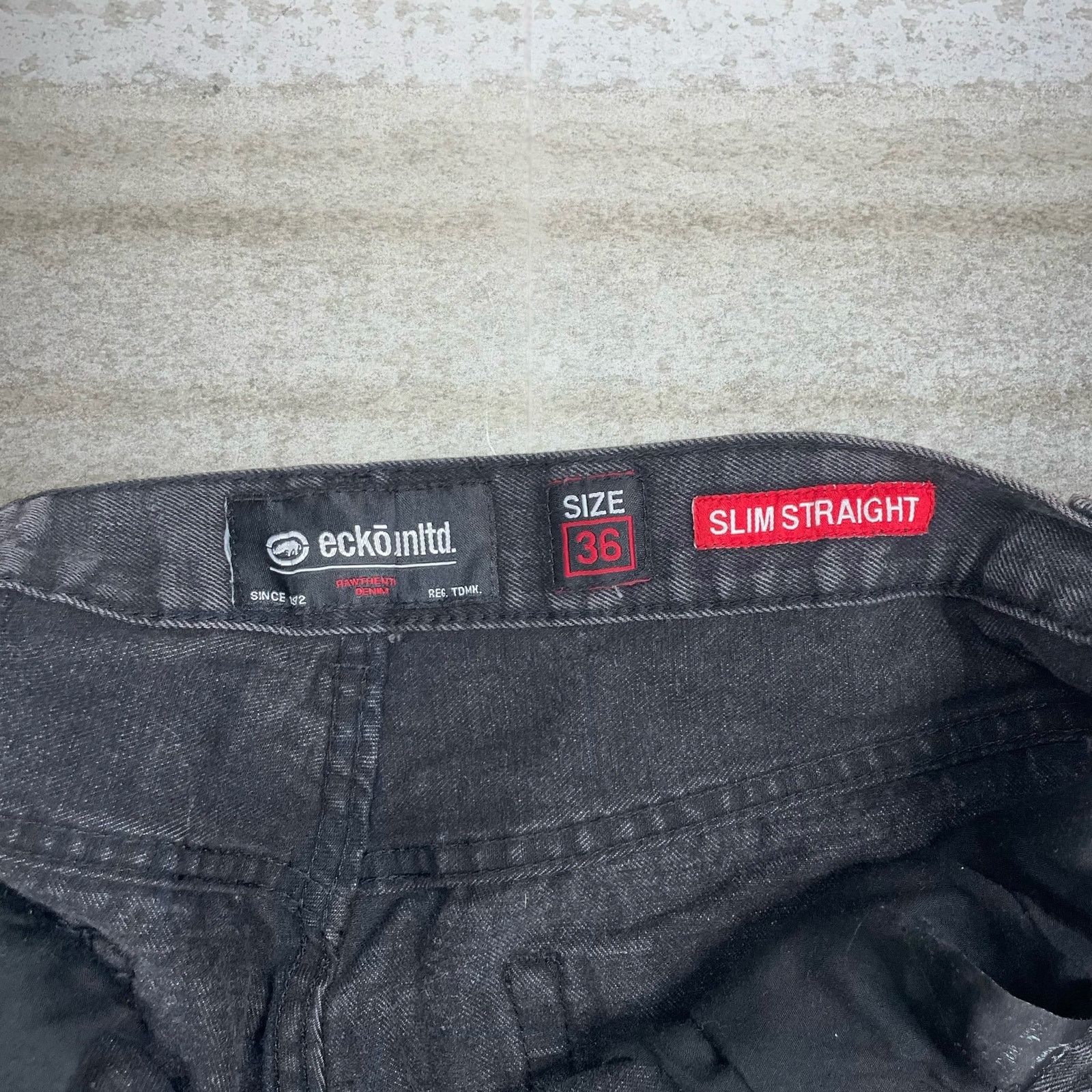 Ecko Unltd. Vintage Y2K Skater Jeans 36x28 Slim Straight Jet Black Wash Size US 36 / EU 52 - 6 Thumbnail