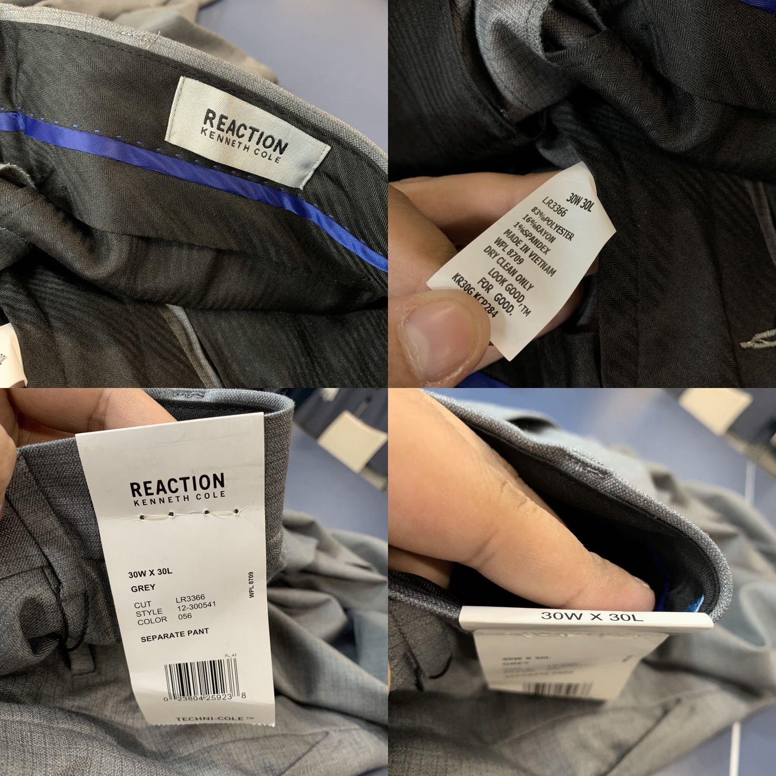 Kenneth Cole NEW Kenneth Cole Dress Pants Mens Size 30x30 Gray Flex Trouser Modern Fit Size US 30 / EU 46 - 8 Thumbnail