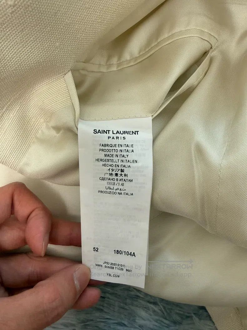 Saint Laurent Paris Saint Laurent Paris Distressed Beige Tweed Suit Size US L / EU 52-54 / 3 - 6 Thumbnail