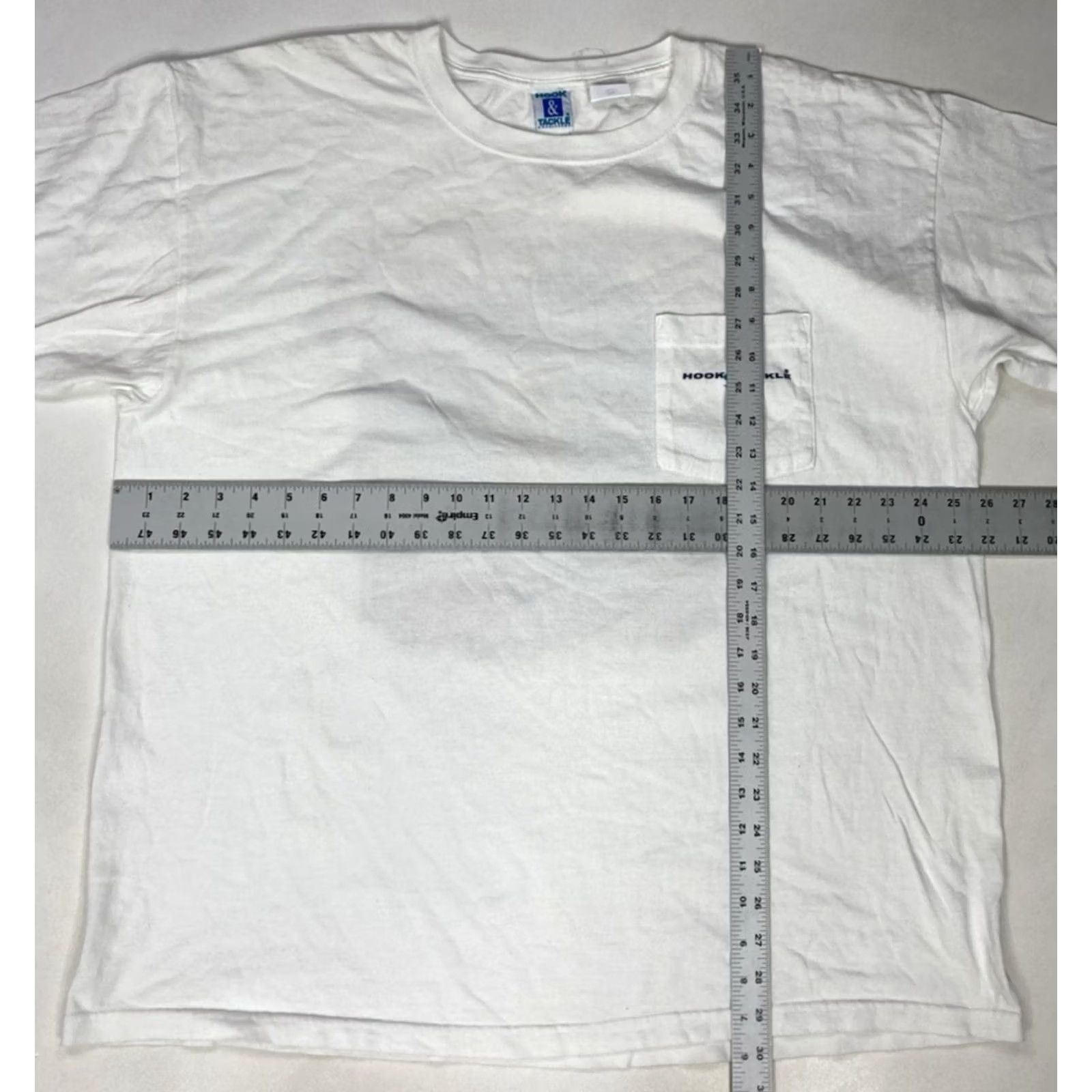 Vintage Hook & Tackle Get Hooked Graphic Pocket T-shirt Men XXL White Pirate Skull Shirt Size US XXL / EU 58 / 5 - 6 Thumbnail