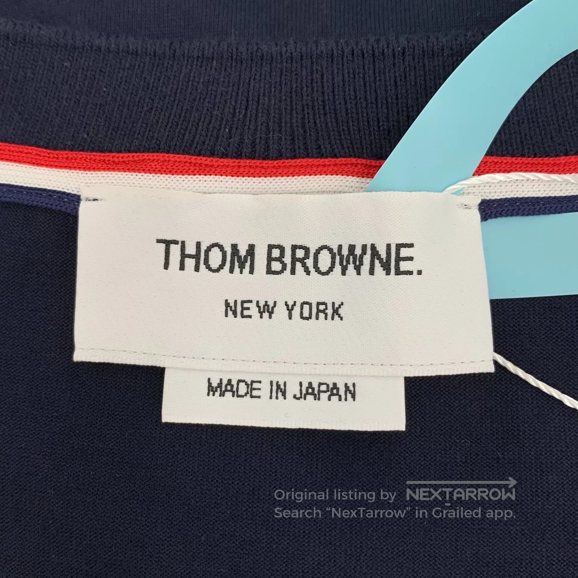 Thom Browne Thom Browne Dark blue cotton round neck long sleeve sweats Size US M / EU 48-50 / 2 - 6 Thumbnail