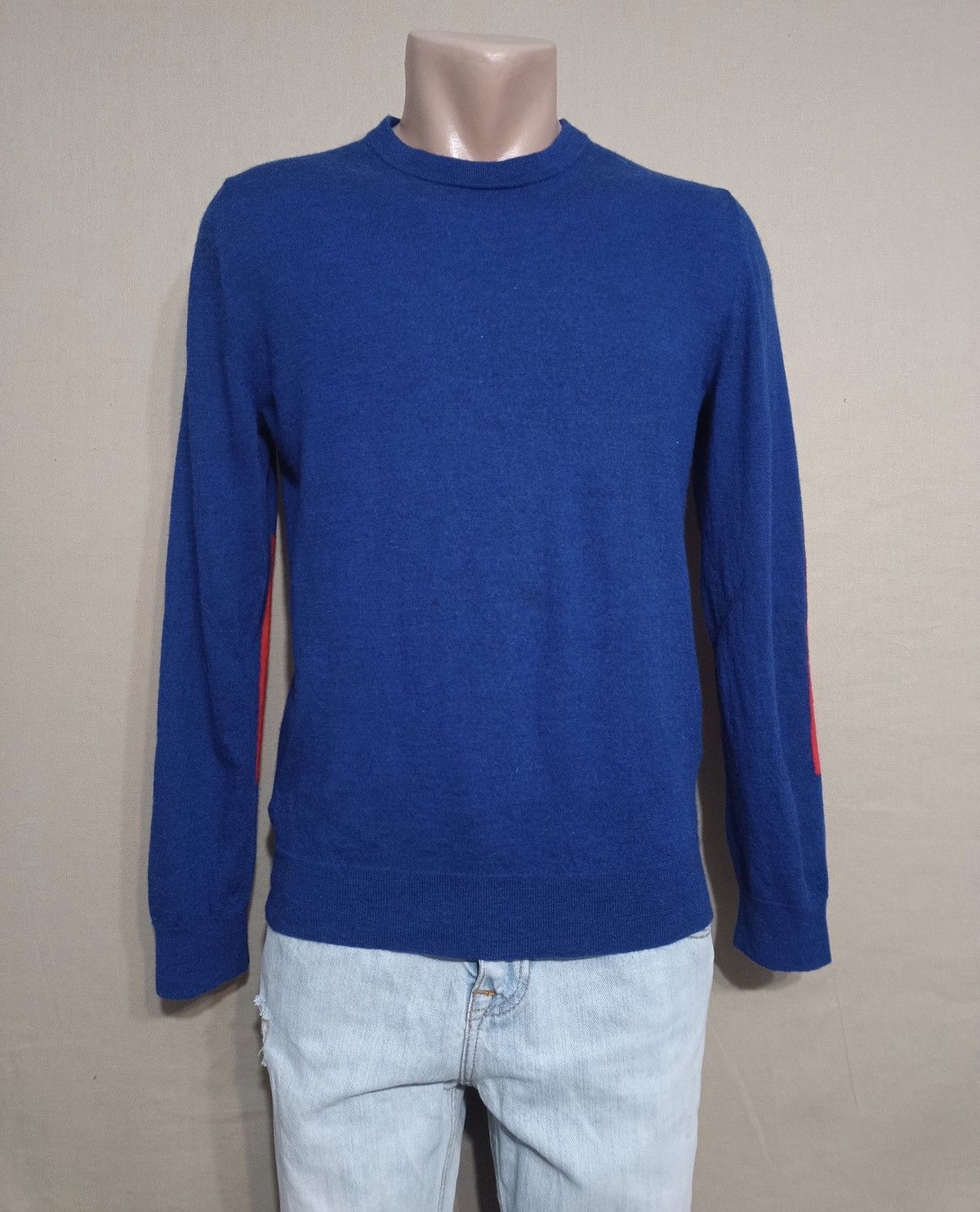 Zadig & Voltaire Jeremy Patch Blue Wool Knit Sweater Size M