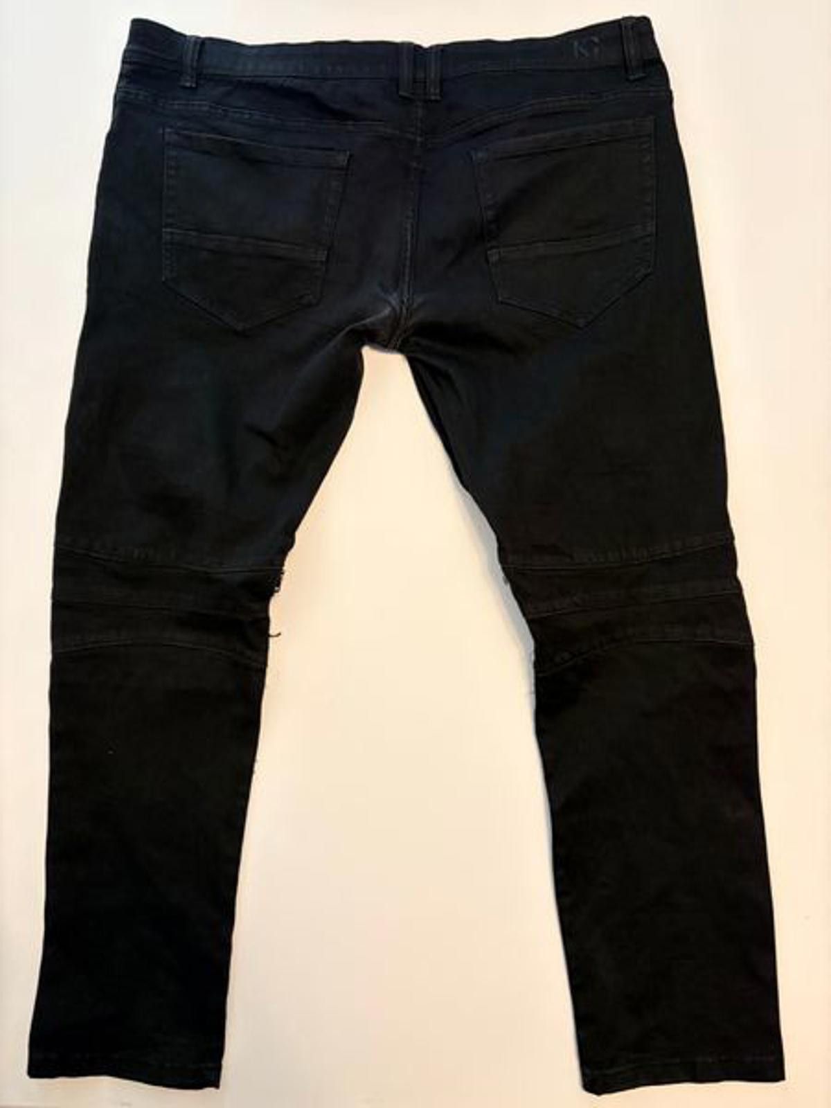 Other Kilogram Men's Black Distressed Biker Jeans (Size 44x32) Size US 44 / EU 60 - 2 Thumbnail
