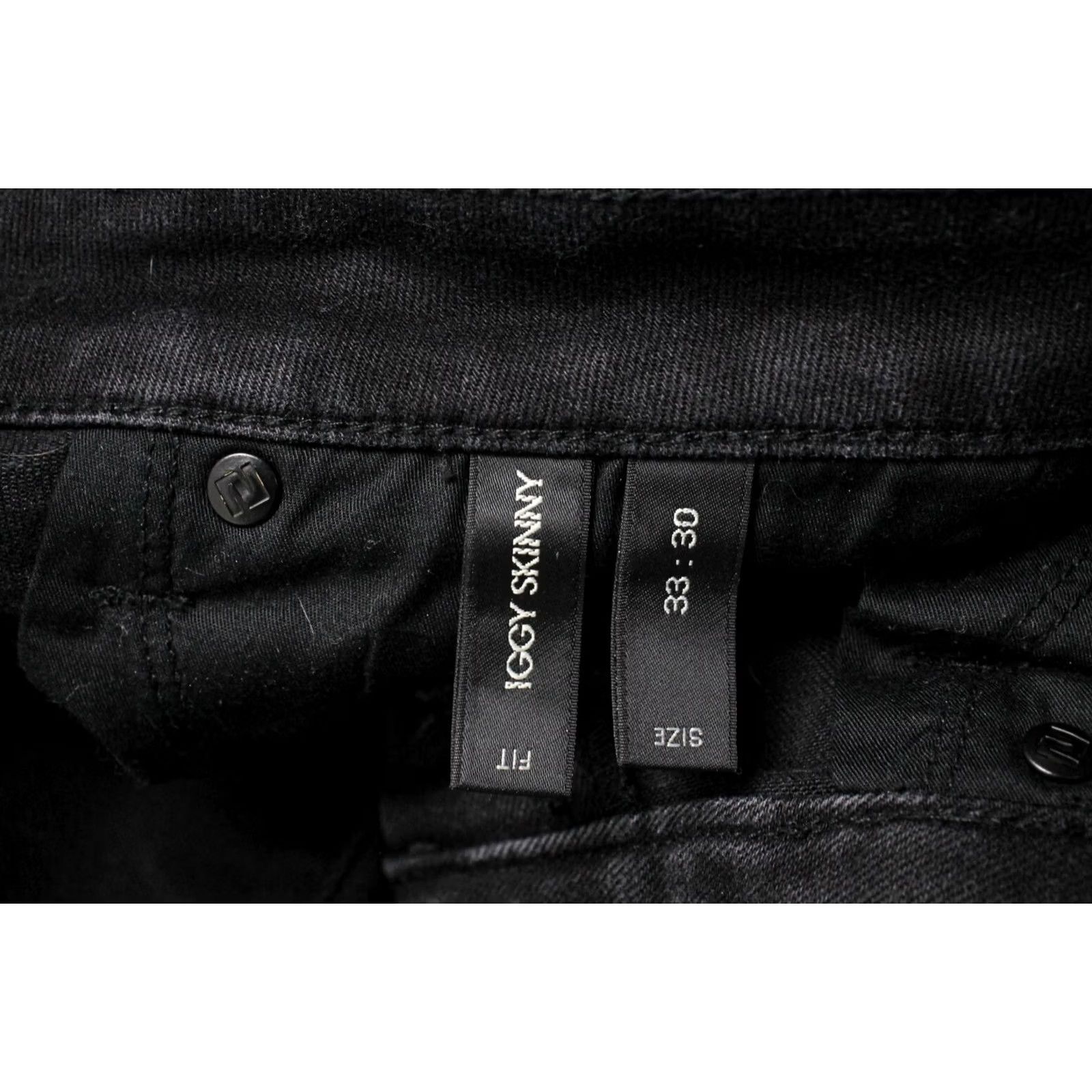 Vintage NEUW Iggy Skinny Jeans Men's W33/L30 Stretch Button Fly Black Jeans Size US 33 - 7 Thumbnail