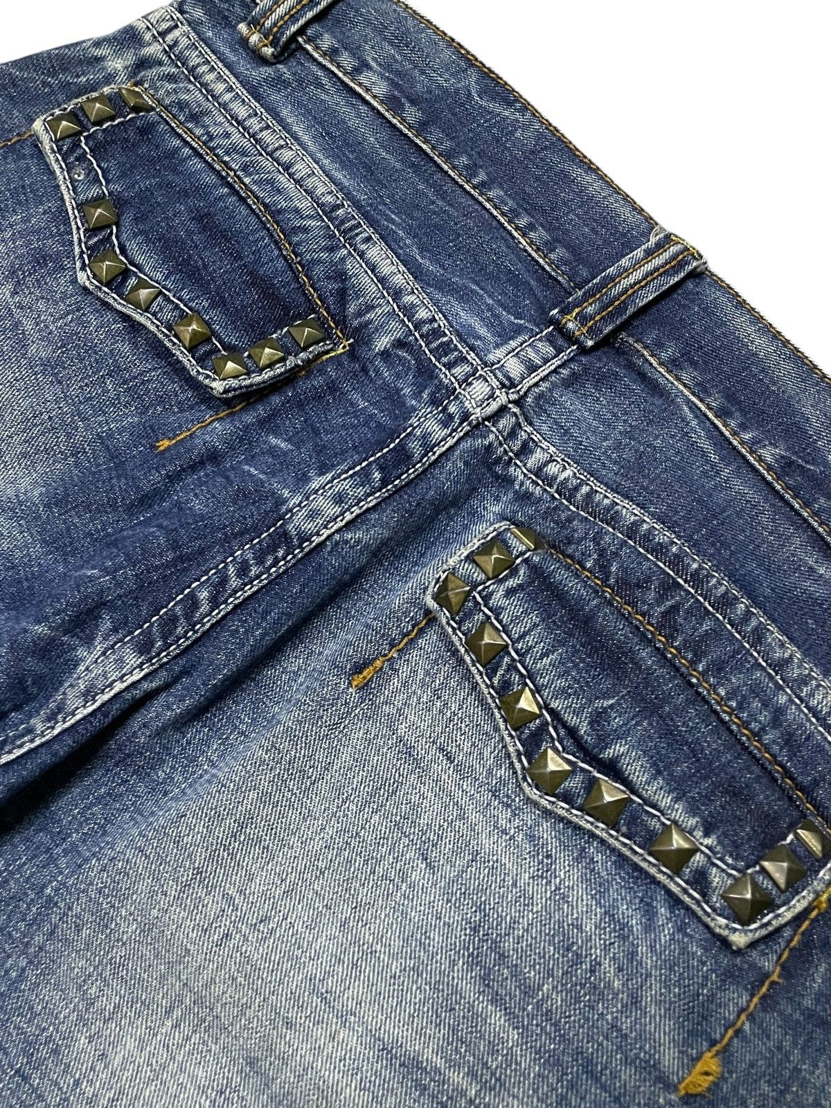 GOSTAR DE FUGA × Shellac × semanticdesign Pinball japan Studded Distressed Honeycomb Flared Jeans Size US 32 / EU 48 - 18 Thumbnail