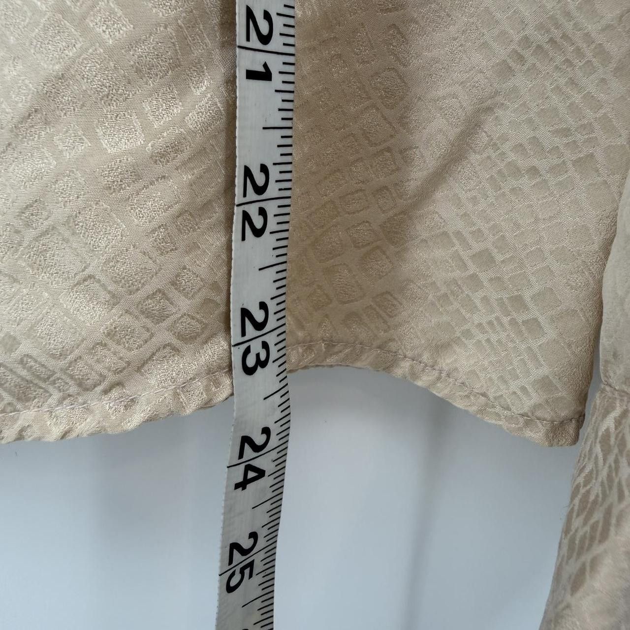 Other Vintage Robbie Bee 100% Silk Button Front Blouse Beige Size L / US 10 / IT 46 - 4 Thumbnail