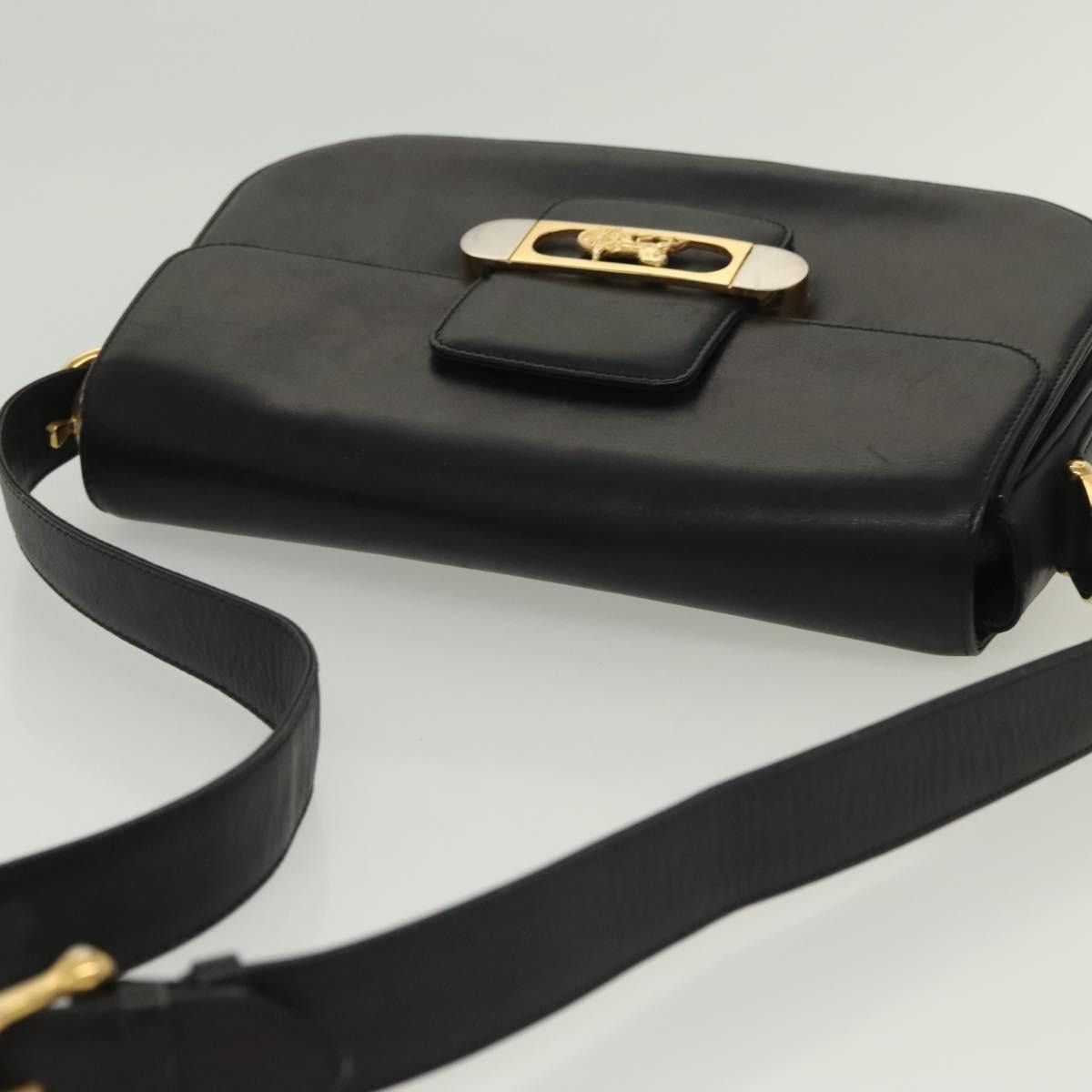 Celine CELINE Horse Carriage Shoulder Bag Leather Black Gold Size ONE SIZE - 6 Thumbnail