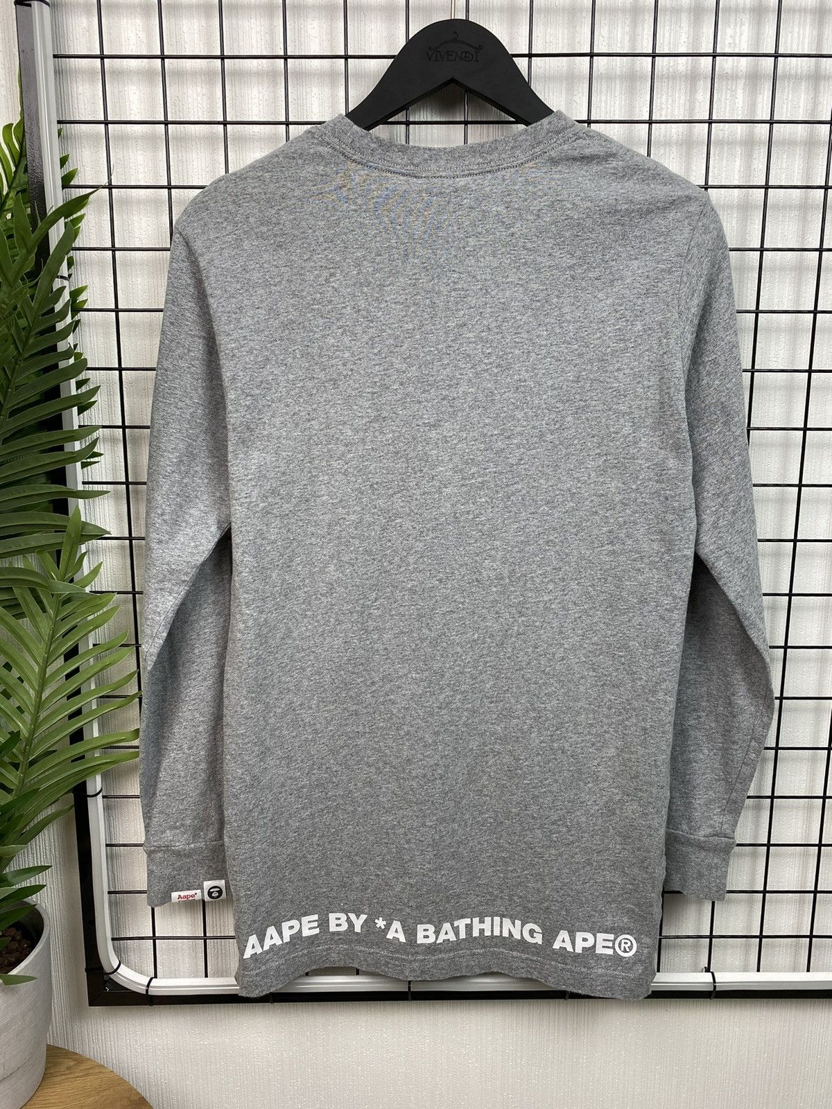 Aape × Japanese Brand Aape Long Sleeve Tee Men’s S Grey By A Bathing Ape T shirt Size US S / EU 44-46 / 1 - 14 Thumbnail