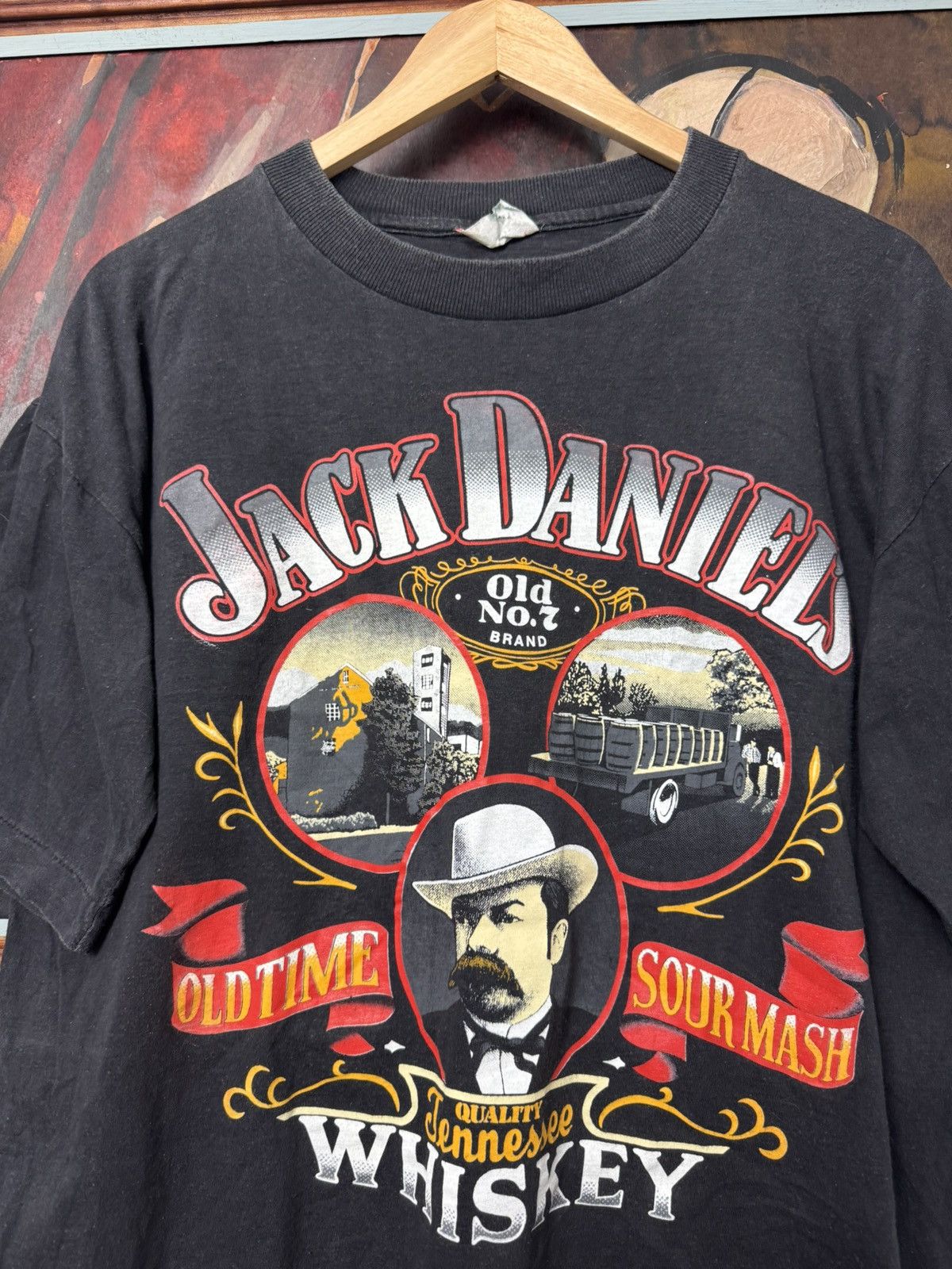 Vintage Vintage 90s Jack Daniels Tee Whiskey Washed Old Time Rare Size US L / EU 52-54 / 3 - 2 Thumbnail