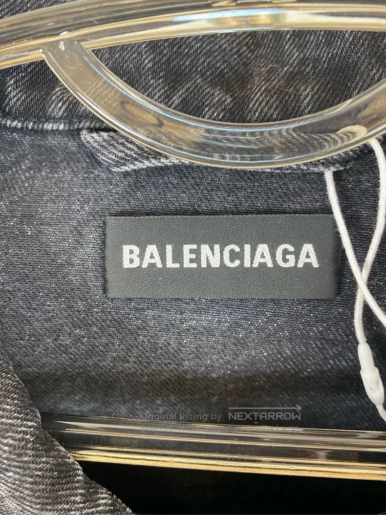 Balenciaga Balenciaga Double Color Flag Logo Black Denim Jacket Size US S / EU 44-46 / 1 - 4 Thumbnail