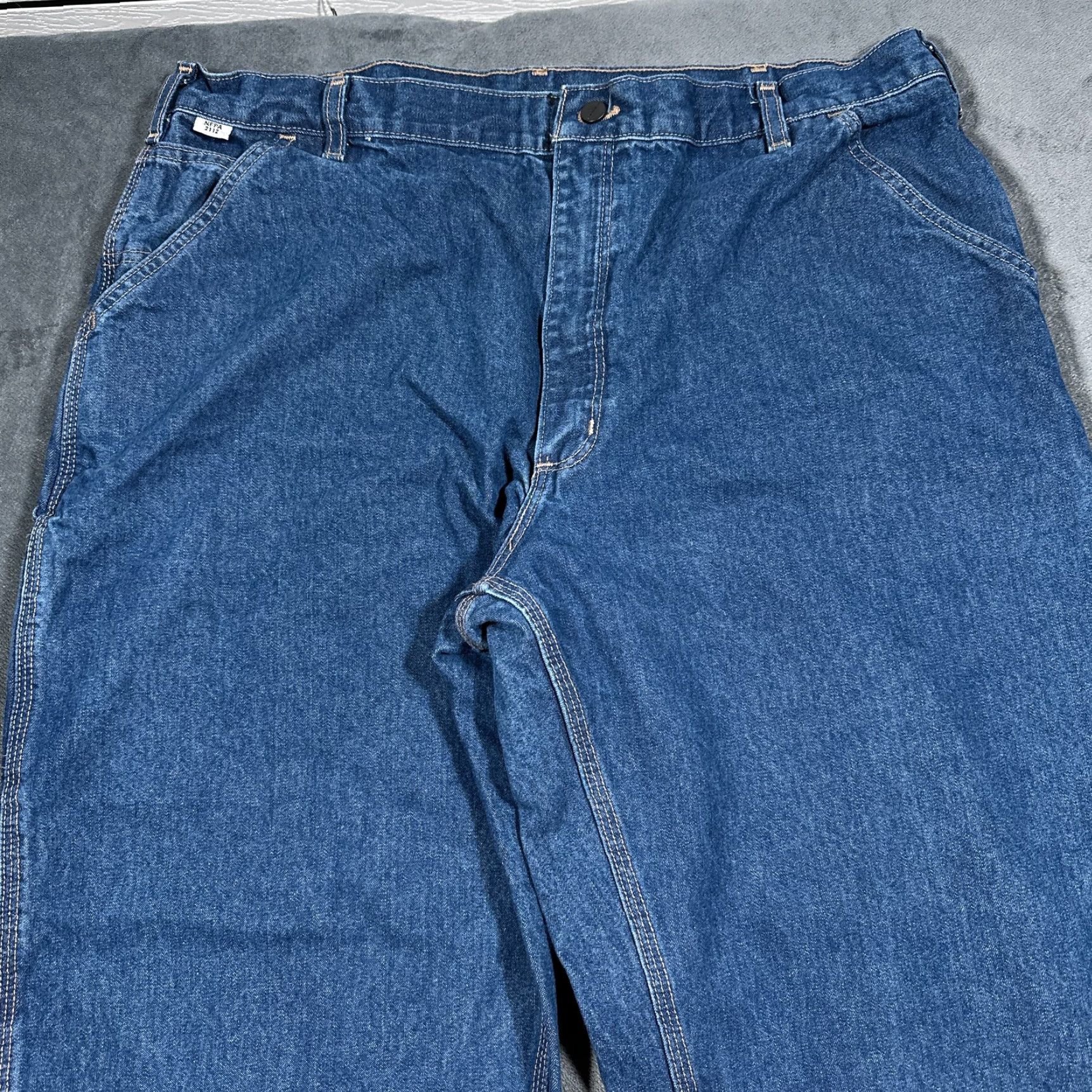 Carhartt VINTAGE Carhartt Workwear Jeans Mens 42x32 Blue Denim Flame Resistant Industrial Pants Size US 42 / EU 58 - 2 Thumbnail