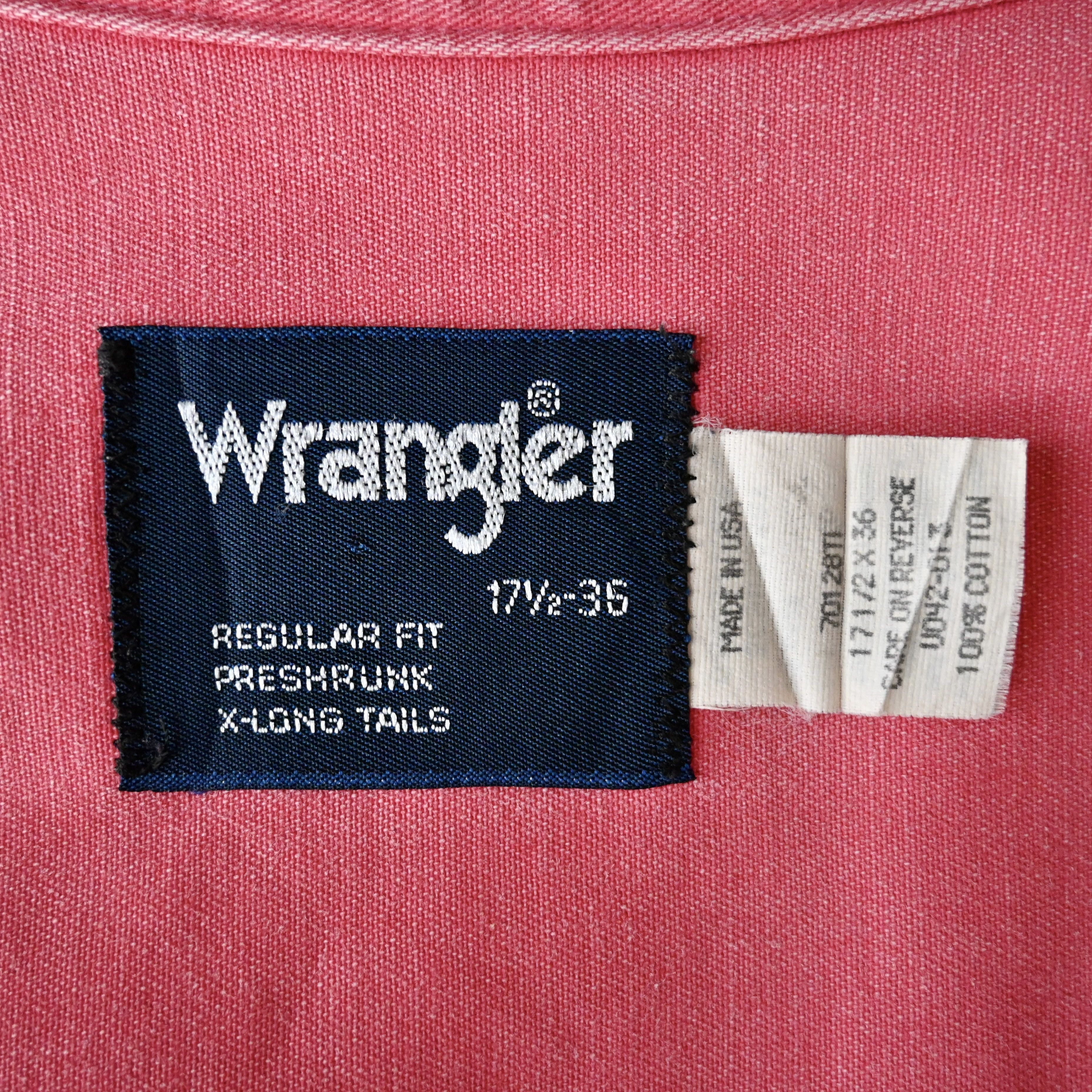 Vintage VTG Wrangler Brushpopper shirt Aztec Navajo peach pink 17.5 Size US XL / EU 56 / 4 - 13 Thumbnail