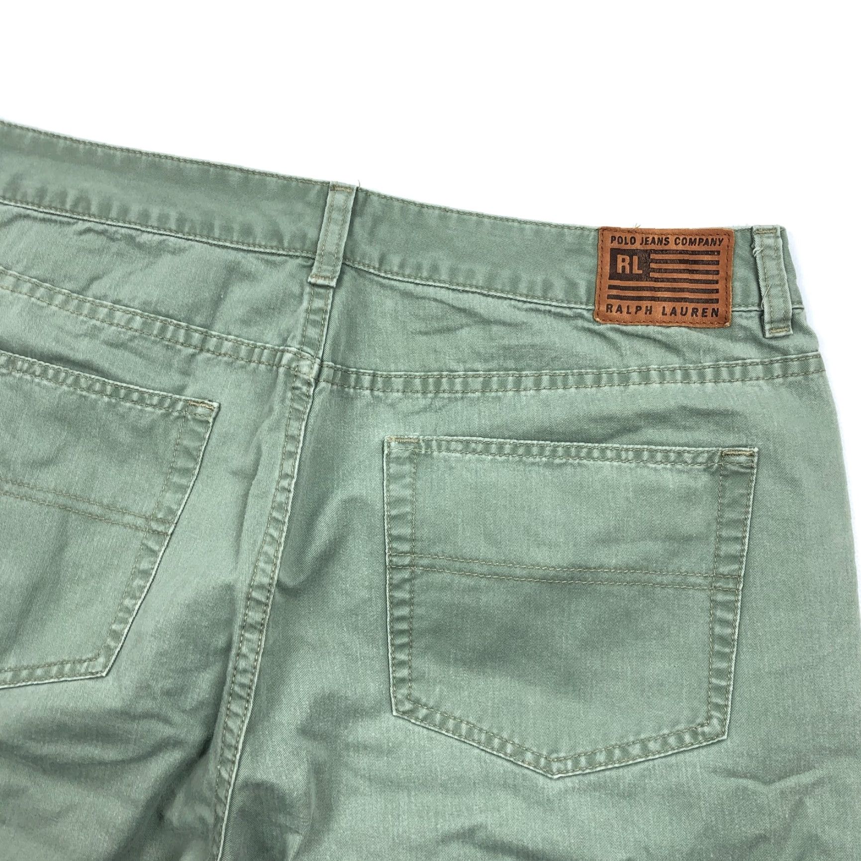 Vintage Polo Jeans Company Ralph Lauren Women Green 14 36x25 Cotton High Rise Straight Jeans Size 36" / US 14 / IT 50 - 3 Thumbnail