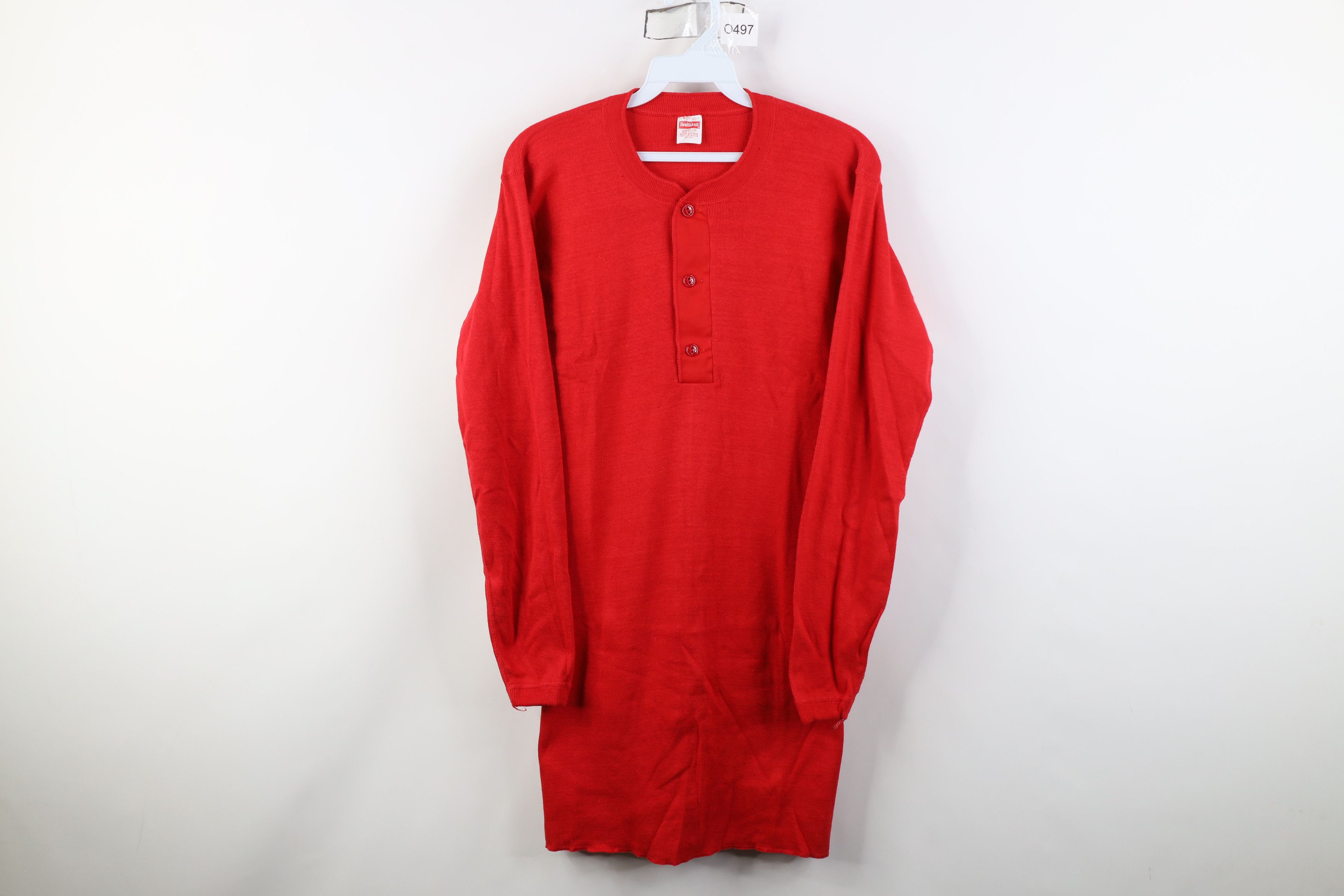 Vintage Deadstock Vintage 50s Healthknit Ribbed Henley T-Shirt USA Size US M / EU 48-50 / 2 - 1 Thumbnail