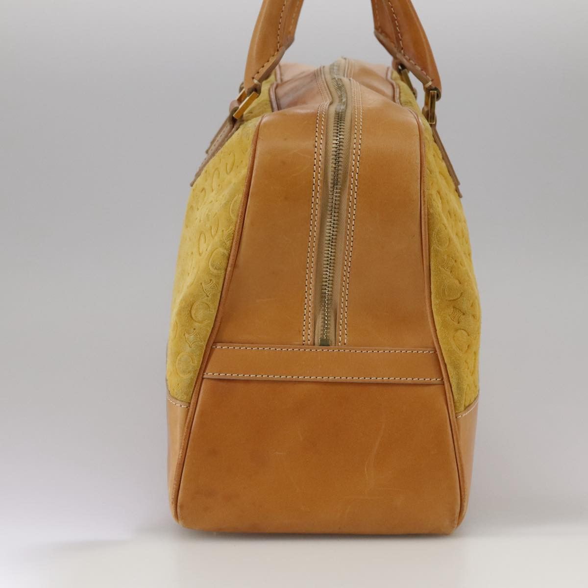 Celine CELINE C Macadam Canvas Hand Bag Suede Leather Yellow Gold Size ONE SIZE - 5 Thumbnail
