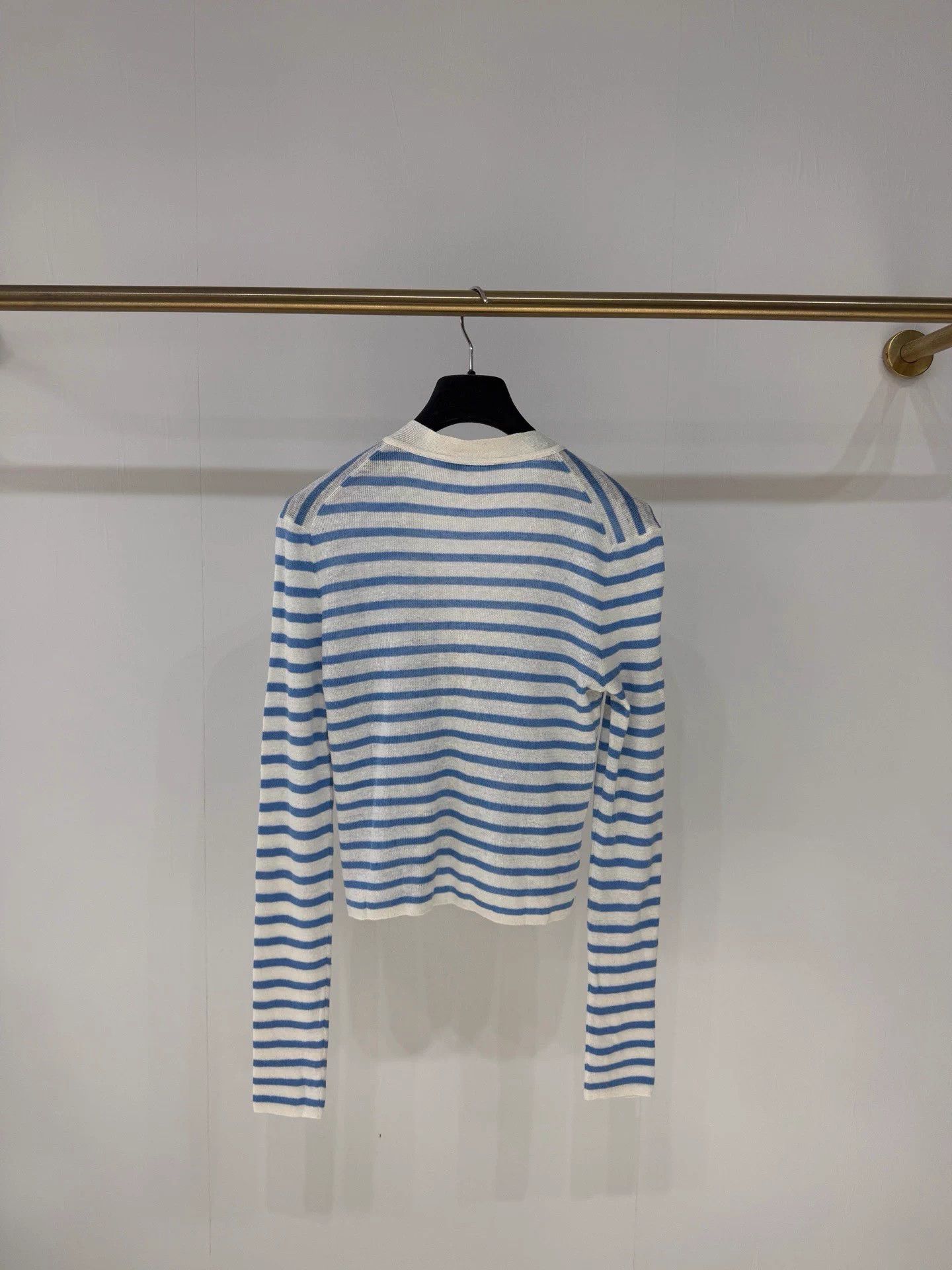 Dior Dior thin blue white stripe linen cardy 99 new FR38 Size S / US 4 / IT 40 - 6 Thumbnail