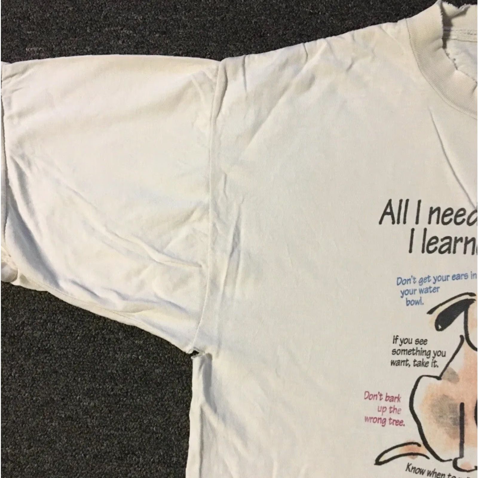 Vintage VINTAGE 90s I Learned From My Pet Thrashed Faded Shirt M White Short Sleeve Mens T-Shirt Dog Cat Grunge Hip Hop Pet Humor Size US M / EU 48-50 / 2 - 7 Thumbnail