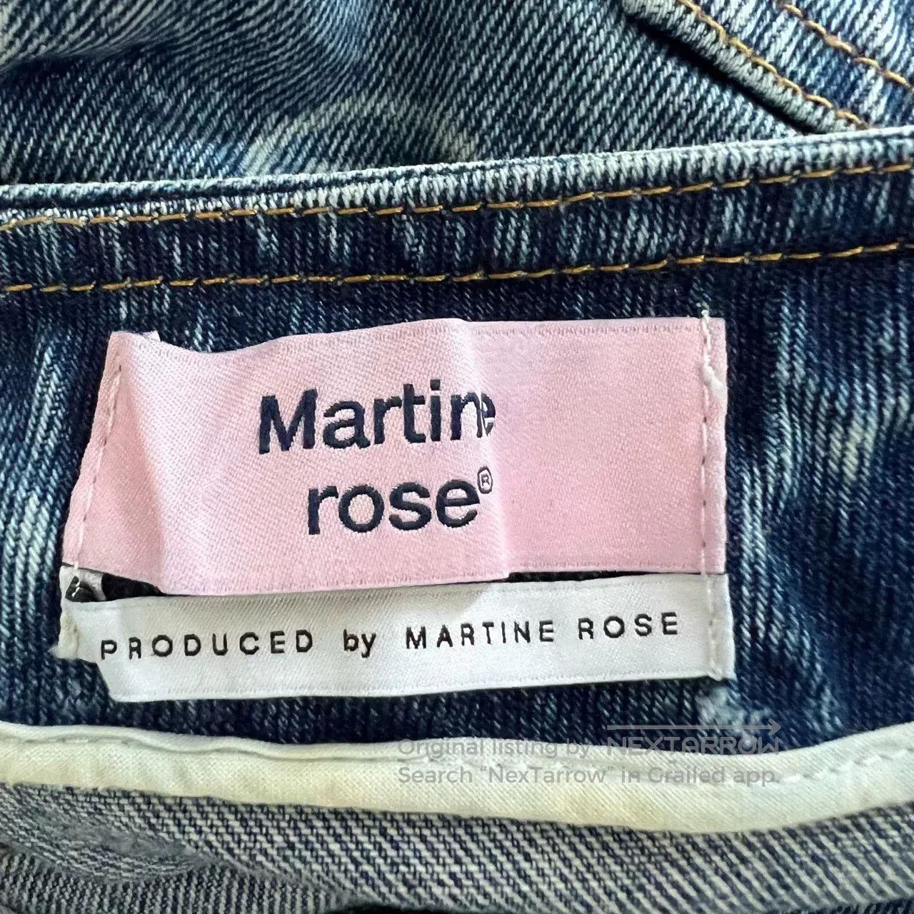 Martine Rose Martine Rose Logo Print Denim Mini Skirt. Size 26" / US 2 / IT 38 - 4 Thumbnail