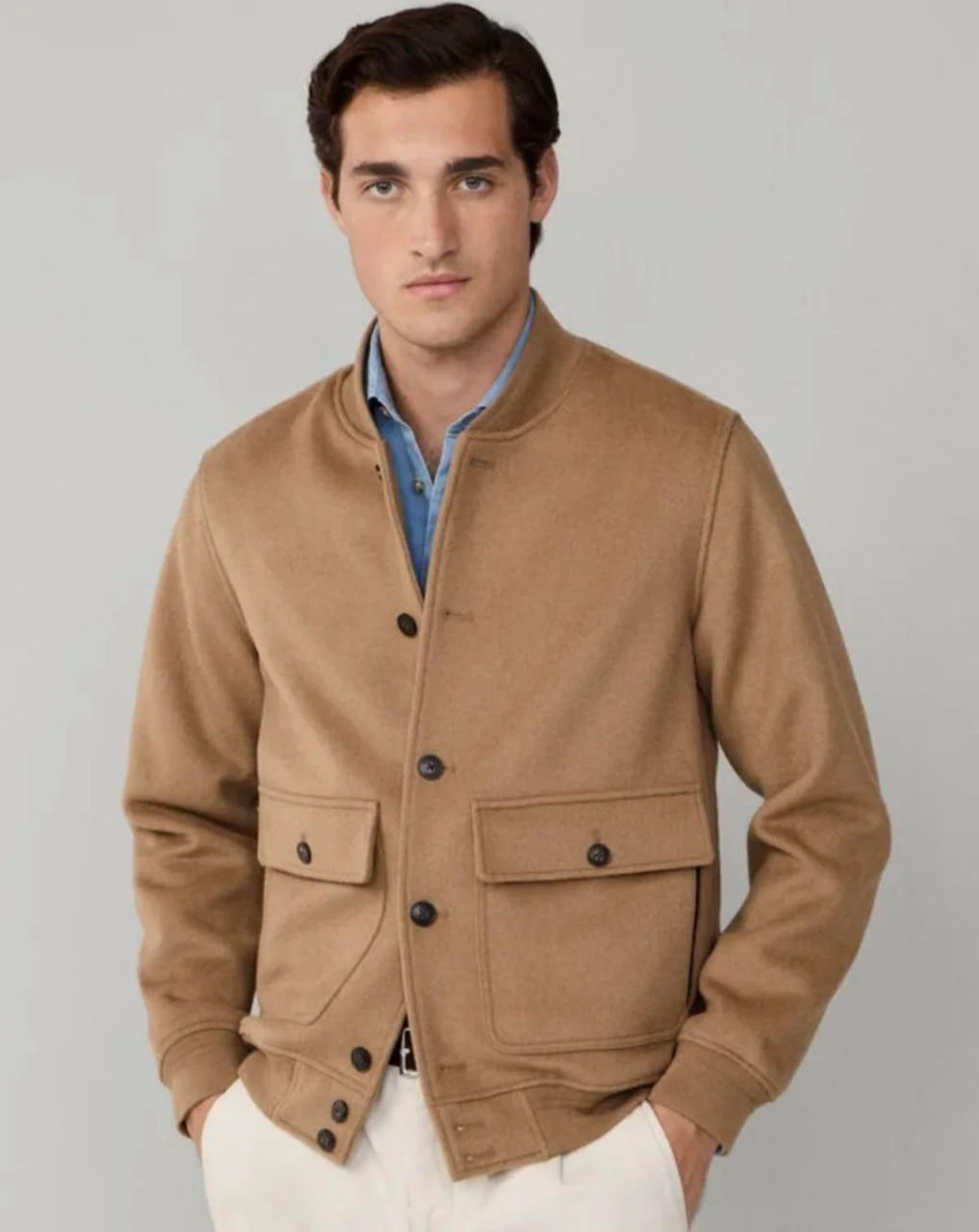 Suitsupply SUITSUPPLY Pure Wool Bomber Jacket Camel Size M Luxury Brand Size US M / EU 48-50 / 2 - 2 Thumbnail