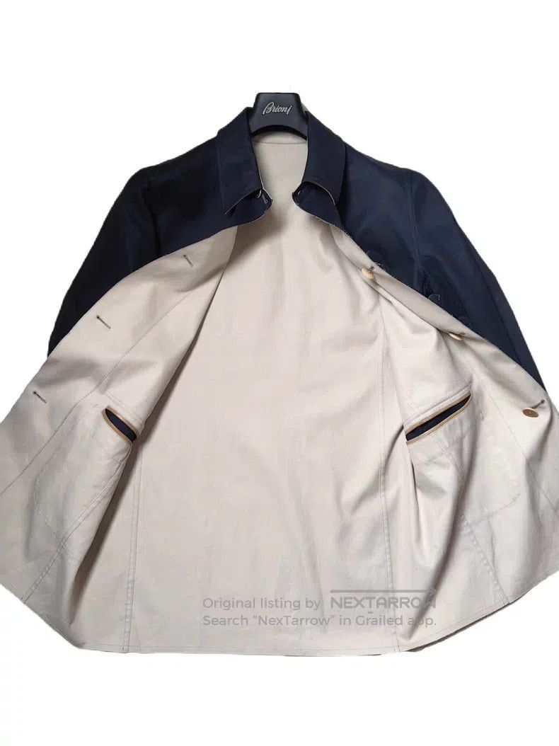 Brioni Brioni Leather-collared double-faced trench coat Size US M / EU 48-50 / 2 - 7 Thumbnail
