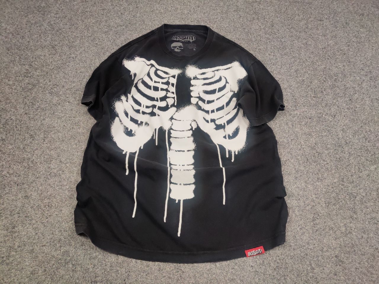 Dissizit Vintage Dissizit Sun Faded Black Skeleton T shirt USA Made Size US L / EU 52-54 / 3 - 2 Thumbnail