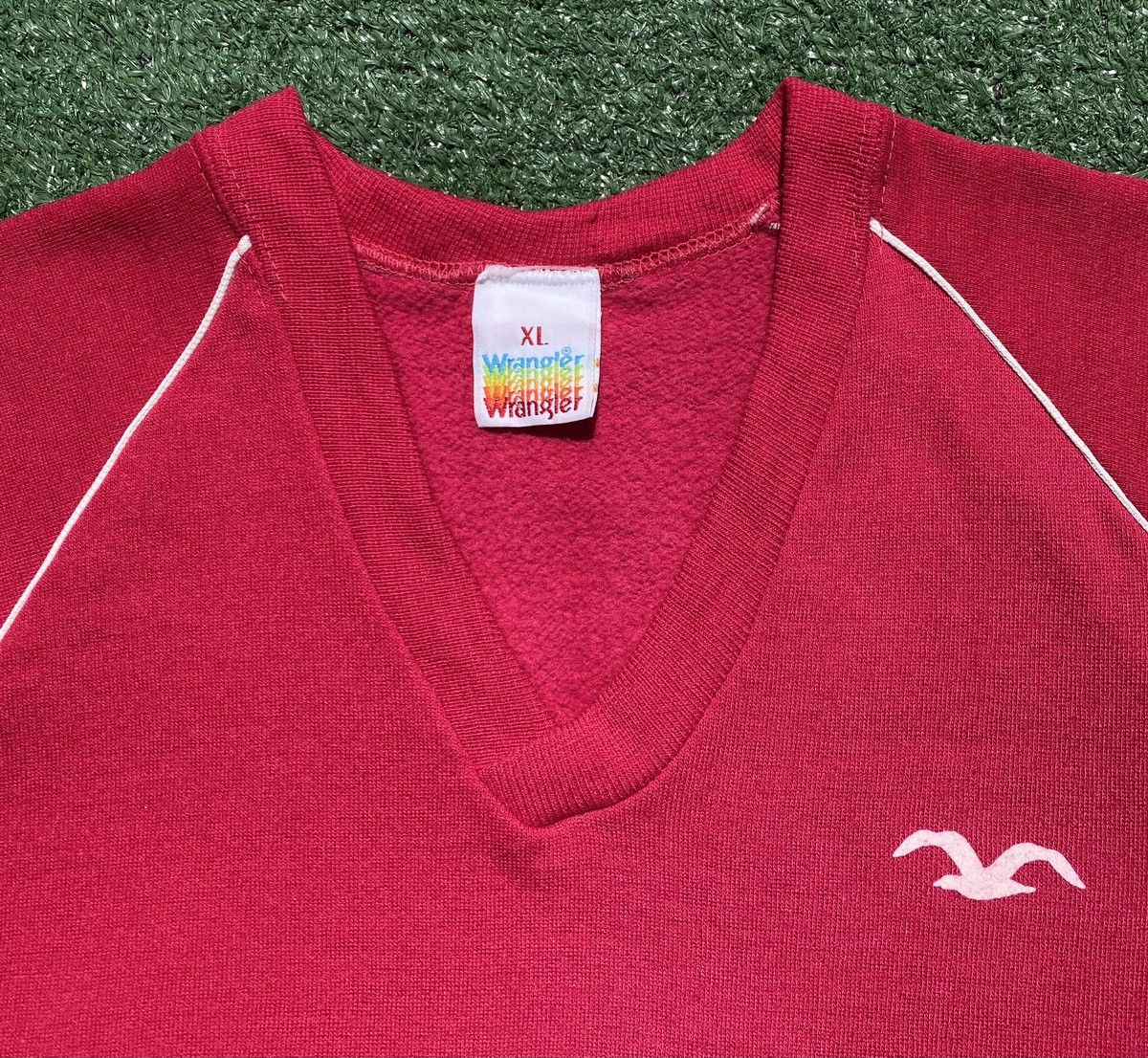 Wrangler Vintage 80’s Wrangler Bird Pink V-Neck Sweatshirt Womens Med Size M / US 6-8 / IT 42-44 - 4 Thumbnail
