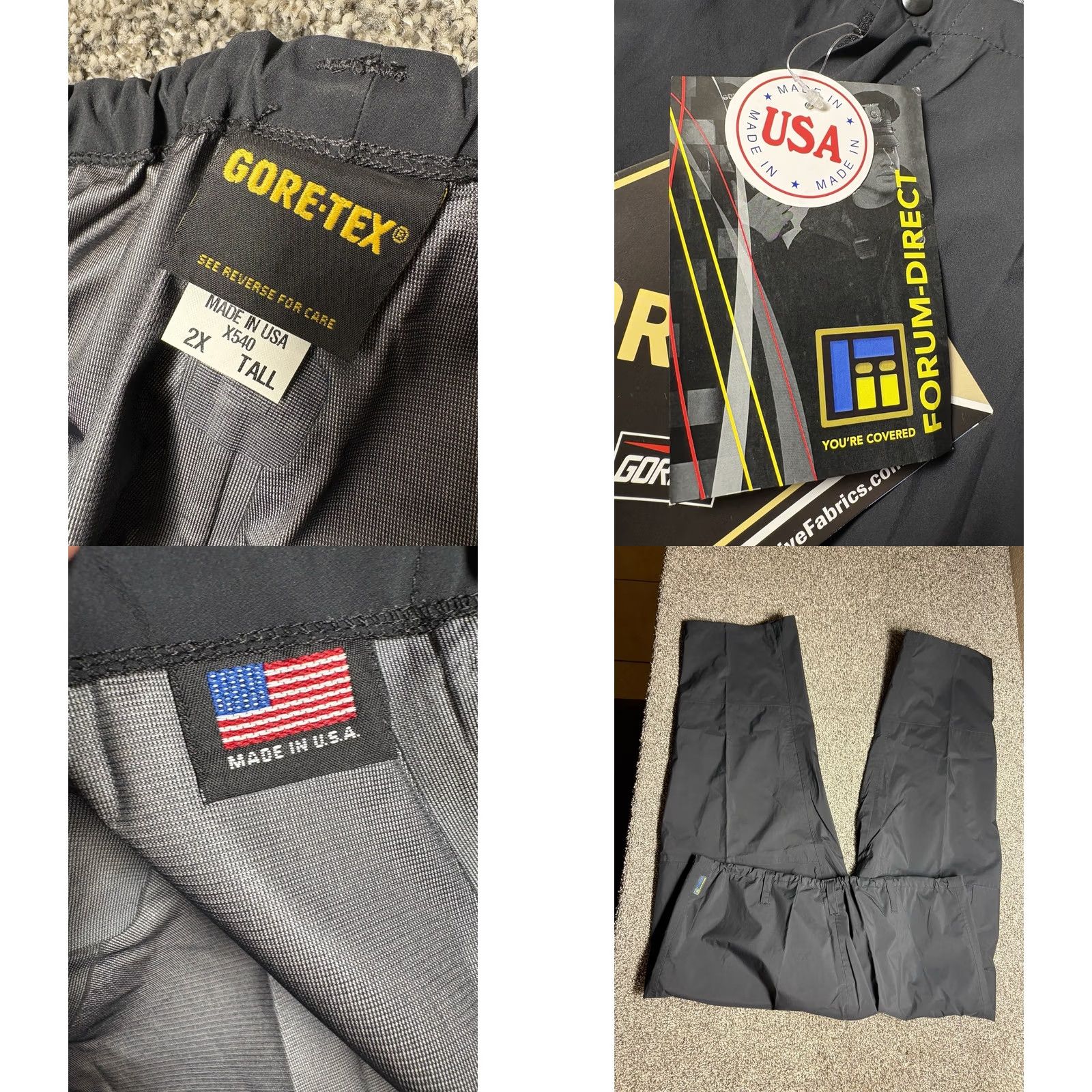 Vintage Forum Industries Gore Tex Pants Mens 2XL Black Shell Zip Ankle NEW NWT Size US 39 - 8 Thumbnail