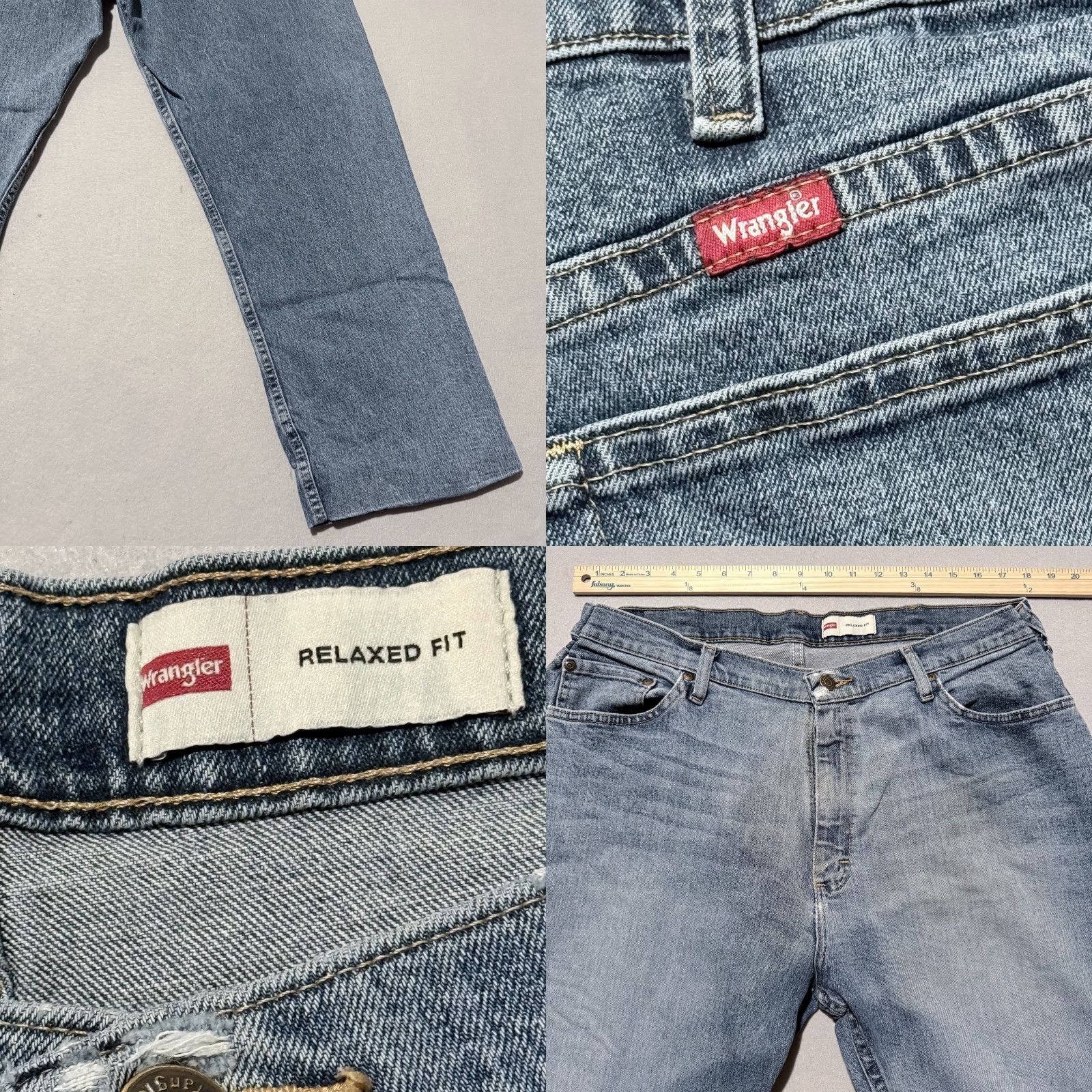 Wrangler Wrangler Jeans Denim Blue Mid Rise Relaxed Fit Straight - 36x27 Size US 36 / EU 52 - 8 Thumbnail