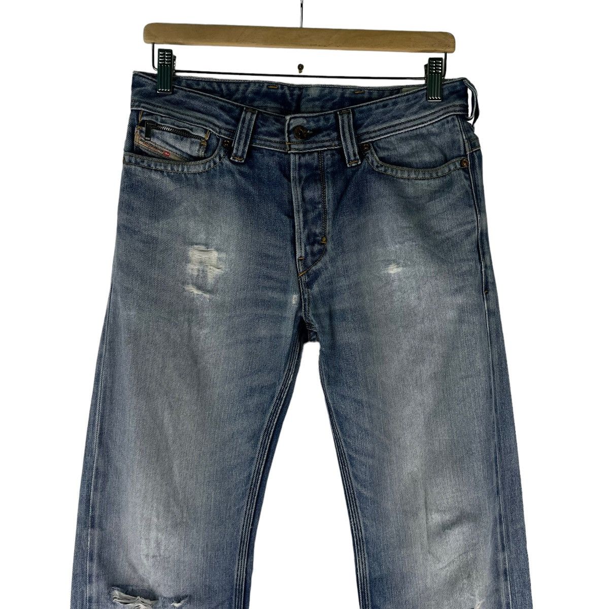 Diesel 🔥Distressed Denim Straight Cut Diesel Biker Punk Design Size US 34 / EU 50 - 2 Thumbnail