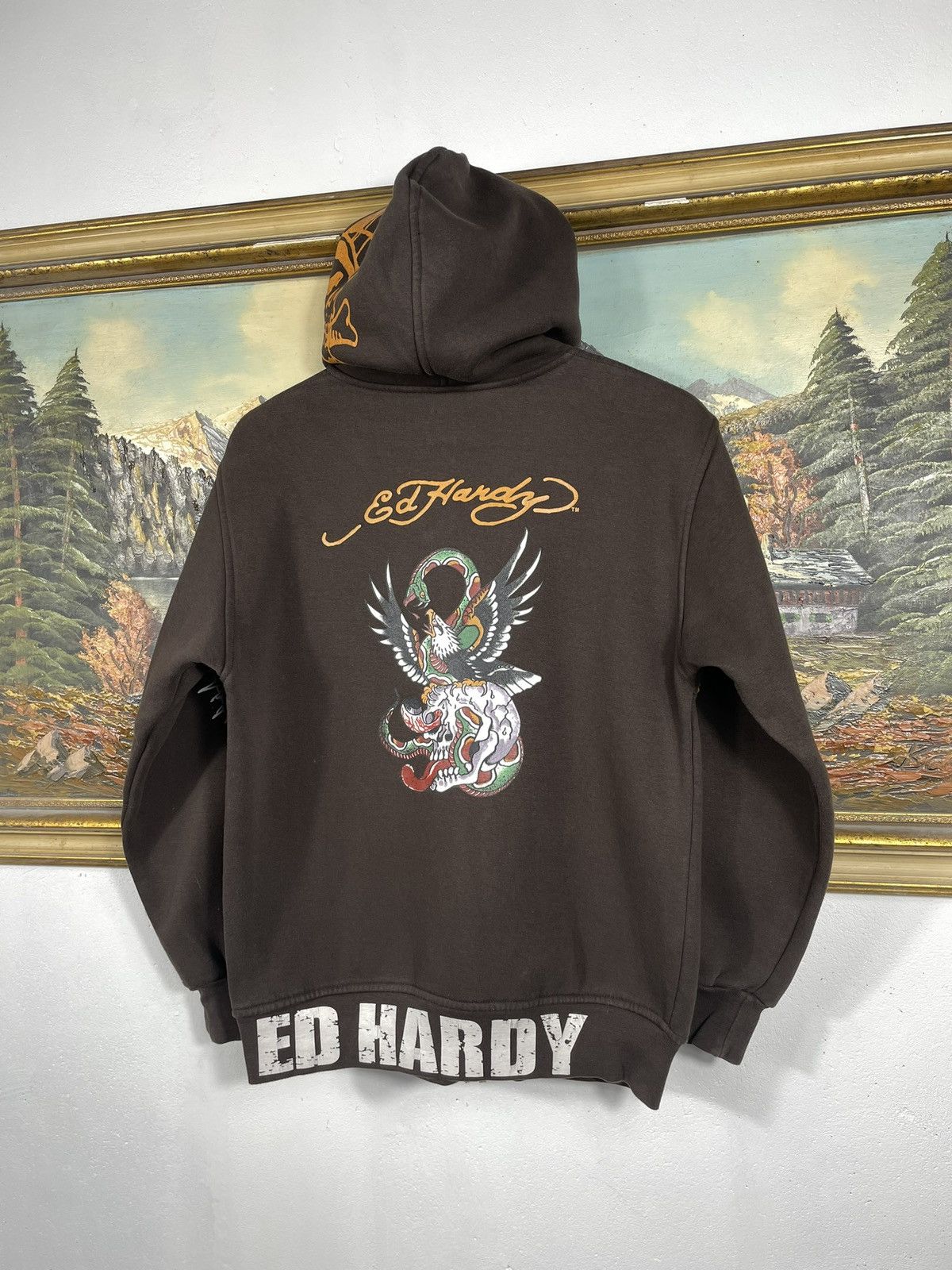 Christian Audigier × Ed Hardy × Vintage Ed Hardy Retro 00s Hoodie Skate HipHop Rap Affliction Grunge Size US S / EU 44-46 / 1 - 6 Thumbnail
