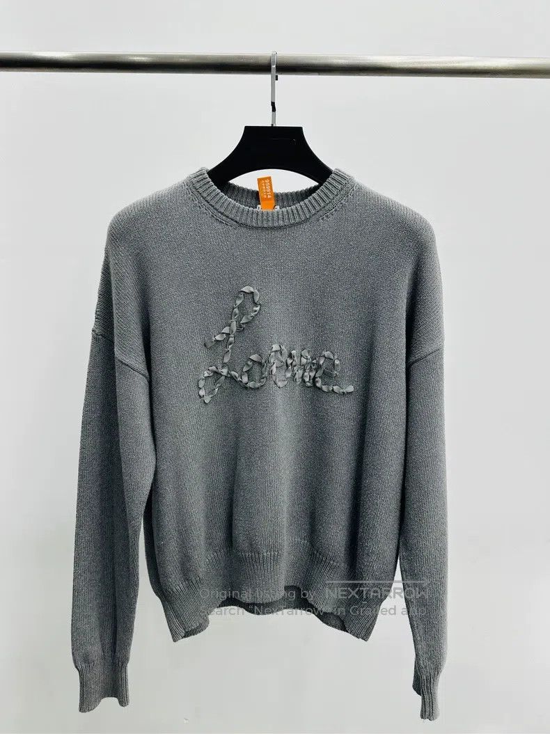 LOEWE Letter logo round-neck sweatshirt gray