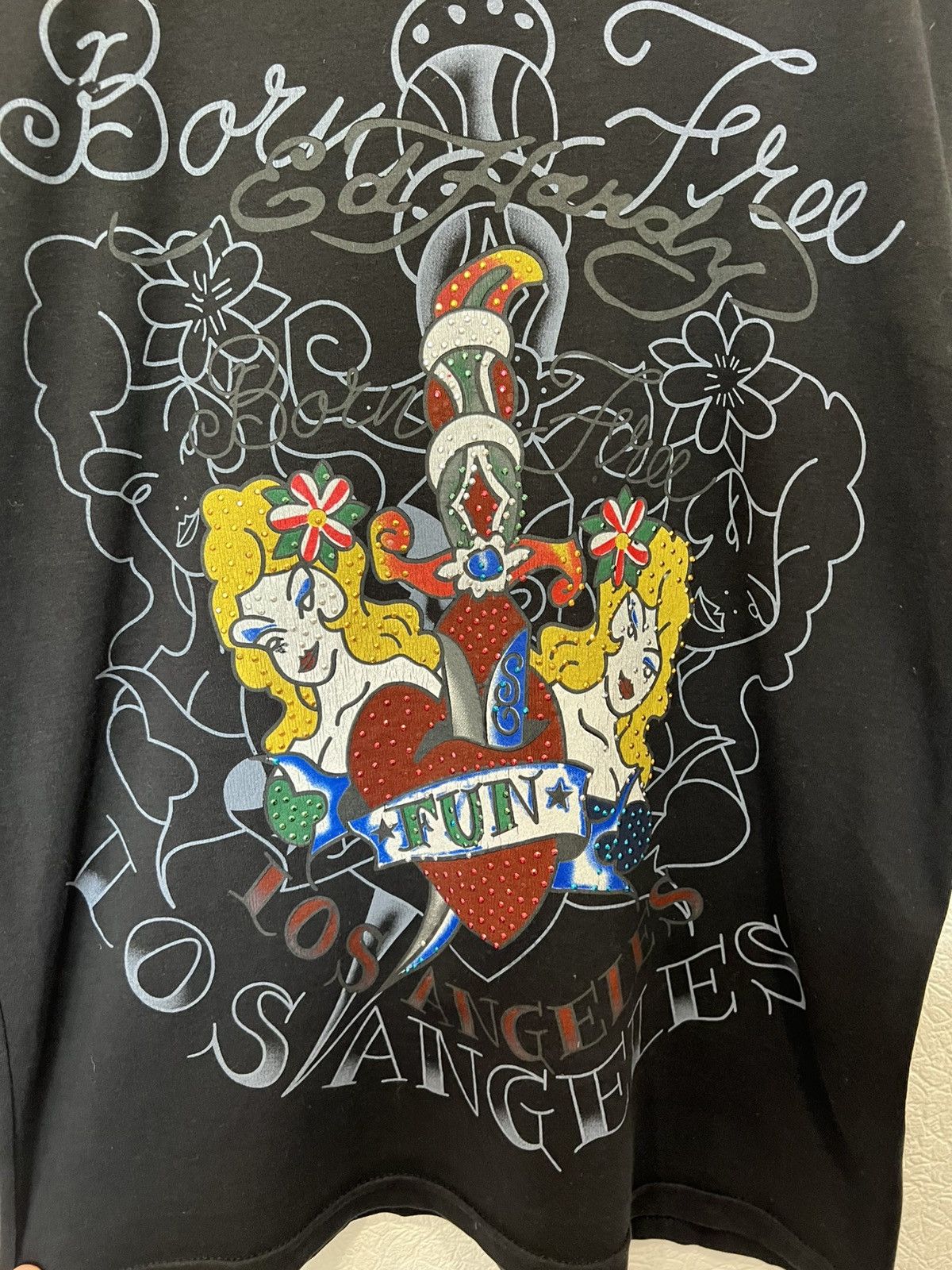 Ed Hardy Ed Hardy Black T Shirt Tee Basic Black Los Angeles Size US M / EU 48-50 / 2 - 3 Thumbnail
