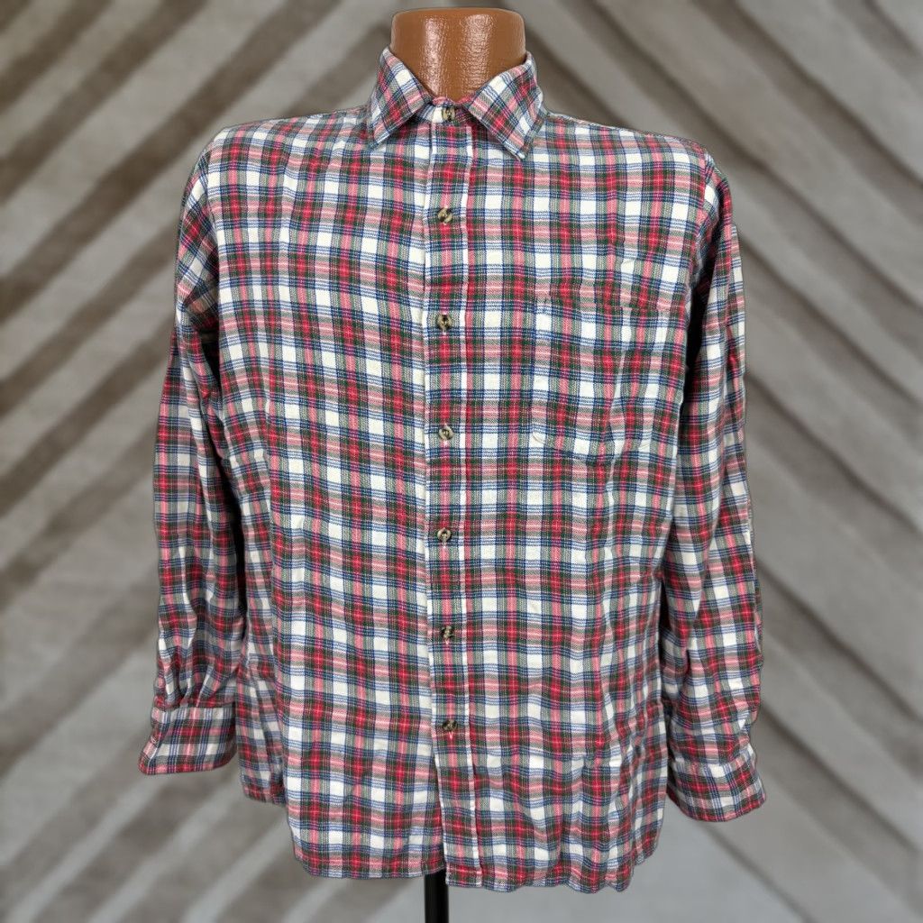 Arrow VINTAGE 80s Arrow Flannel Shirt Men Medium Lightweight Plaid Button-Up Grunge Hipster Size US M / EU 48-50 / 2 - 1 Thumbnail