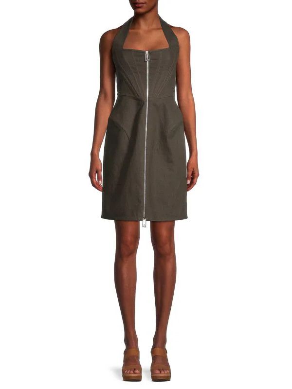 Bottega Veneta o1y0725 Midi Dress in Military Green Size M / US 6-8 / IT 42-44 - 2 Thumbnail