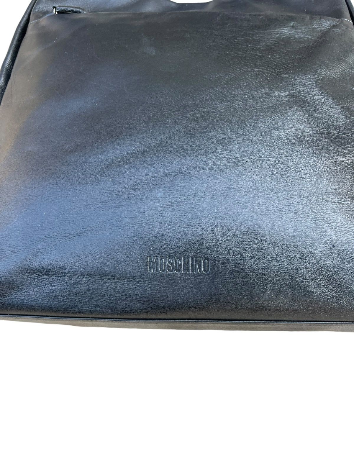 Leather × Moschino Vintage MOSCHINO Patina Black Leather Tote Bag Size ONE SIZE - 8 Thumbnail