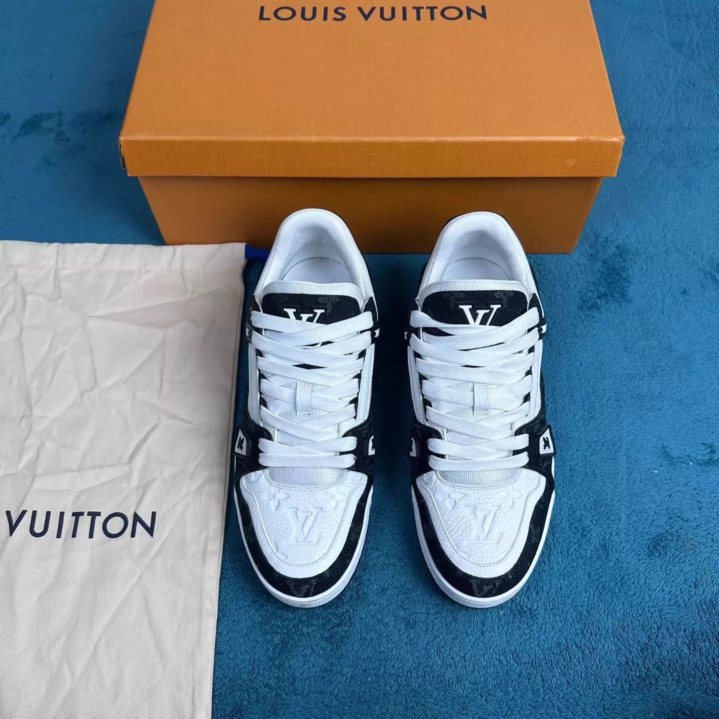 Louis Vuitton LV Trainer Denim Black White Panda Print 7/41 Size US 8 / EU 41 - 1 Thumbnail